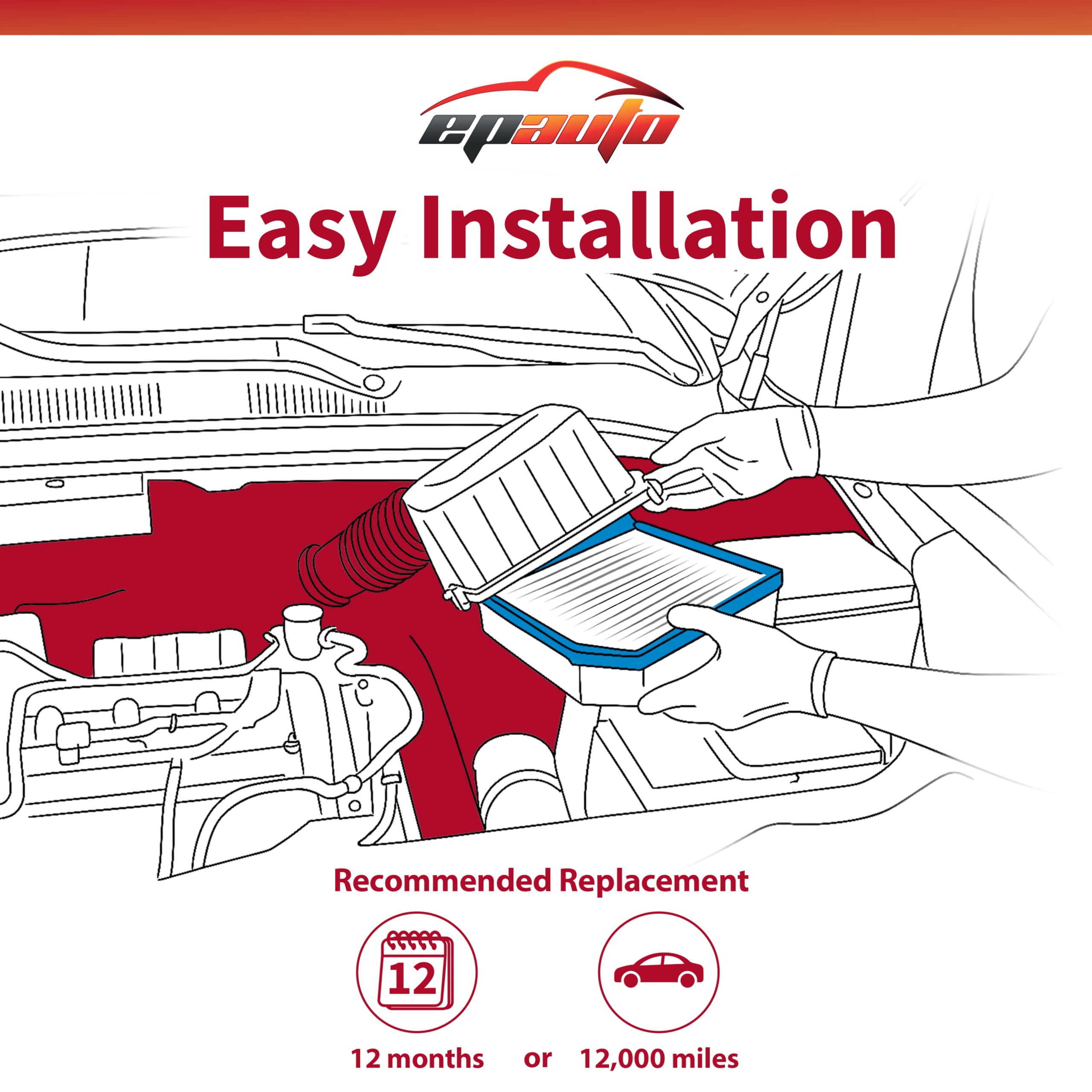 EPAuto GP997 (CA9997) Panel Engine Air Filter, Compatible with Subaru Impreza (2008-2016), Legacy (2005-2019), Outback (2005-2019), WRX (2015-2018), Forester (2009-2018), Tribeca (2008-2014)