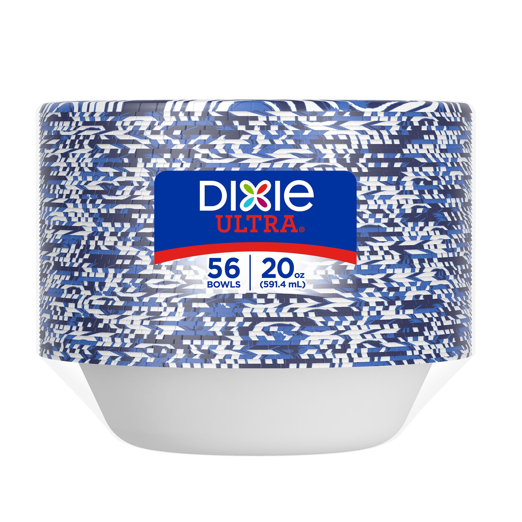 Dixie Ultra, Large Paper Bowls, 20 Oz, 56 Count, Microwave Safe, Compostable, Disposable Bowls Great For Breakfast, Lunch, And Dinner Meals