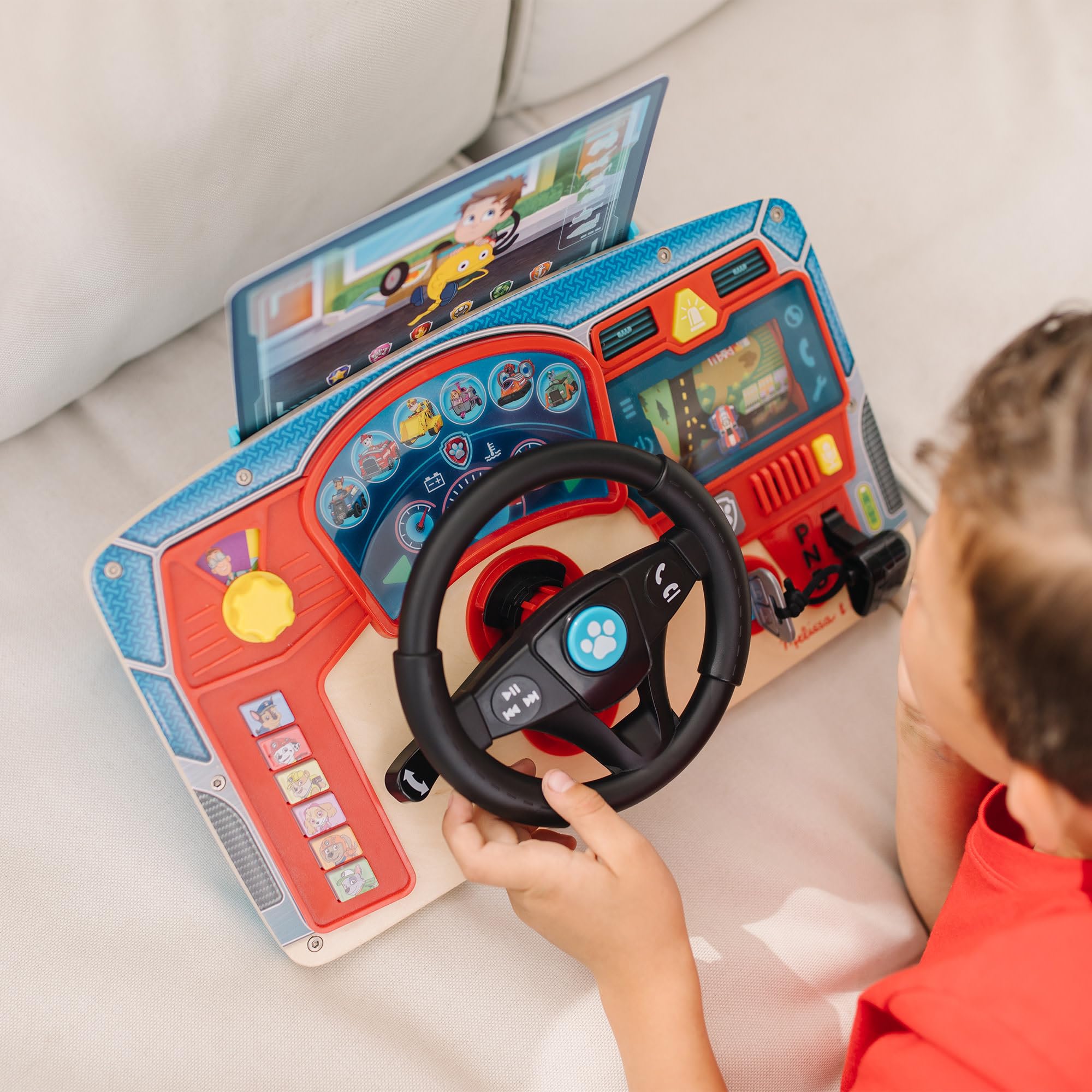 Melissa & Doug PAW Patrol Rescue Mission Wooden Dashboard - Kids Activity Board, Toddler Sensory Toys, Pretend Play Driving Toy, Paw Patrol Toys for Kids Ages 3+