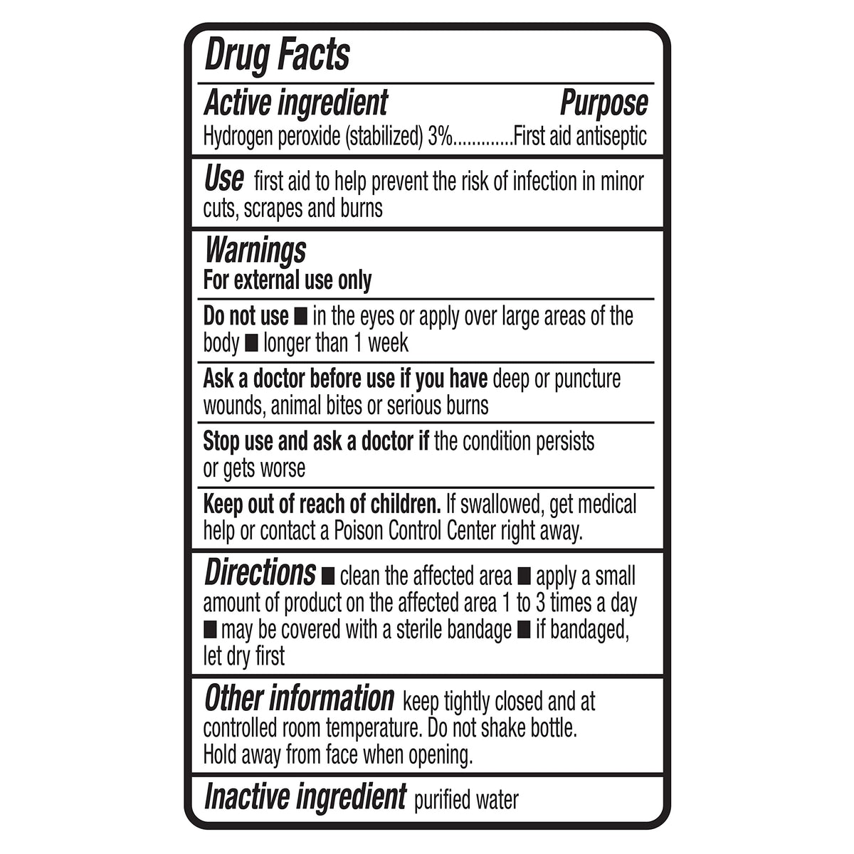Basics - Hydrogen Peroxide Topical Solution USP, 16 fl oz (Pack of 12) (Previously Solimo)