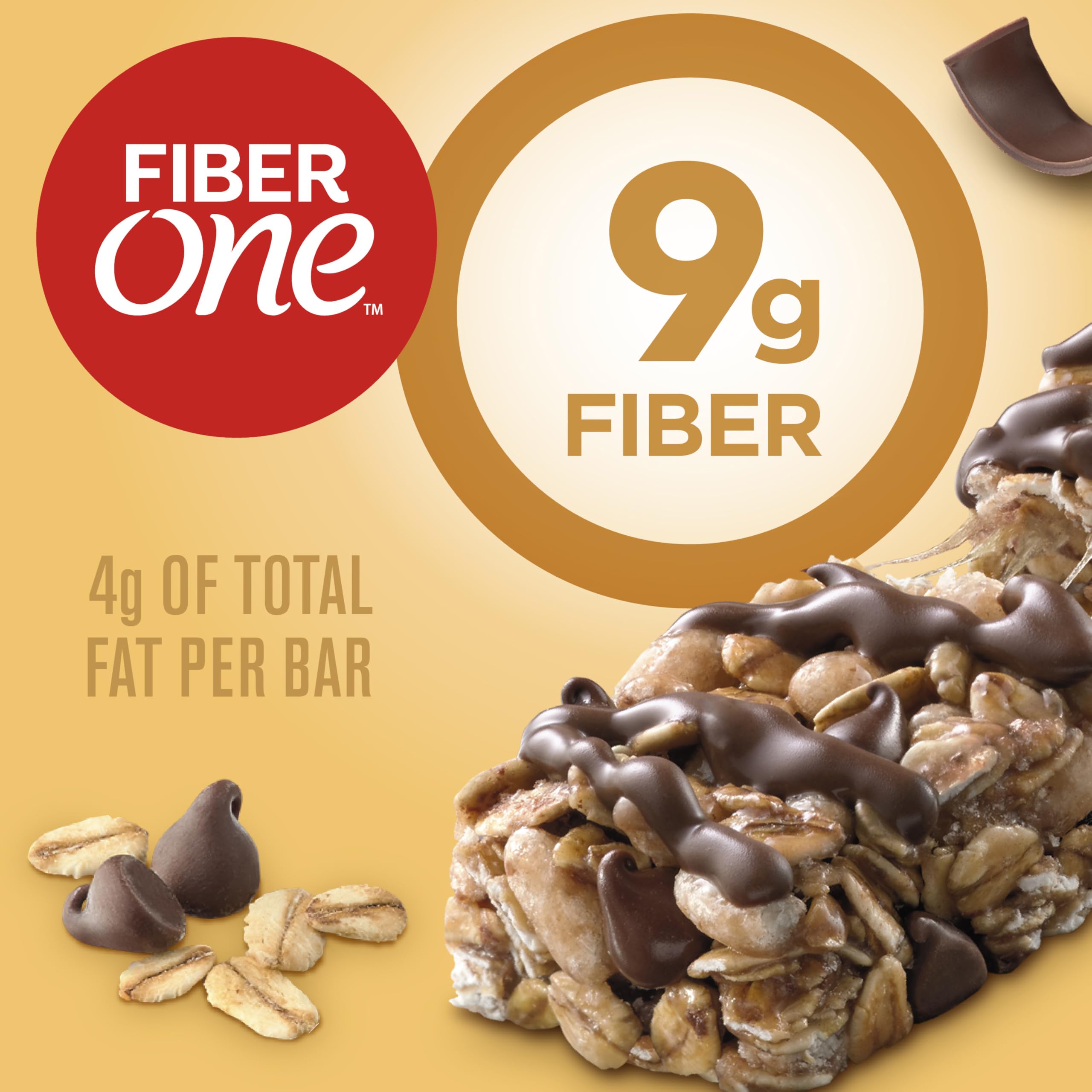 Fiber One Chewy Bars, Oats and Chocolate, Fiber Snacks, Mega Pack, 15 Ct, 21.2 oz