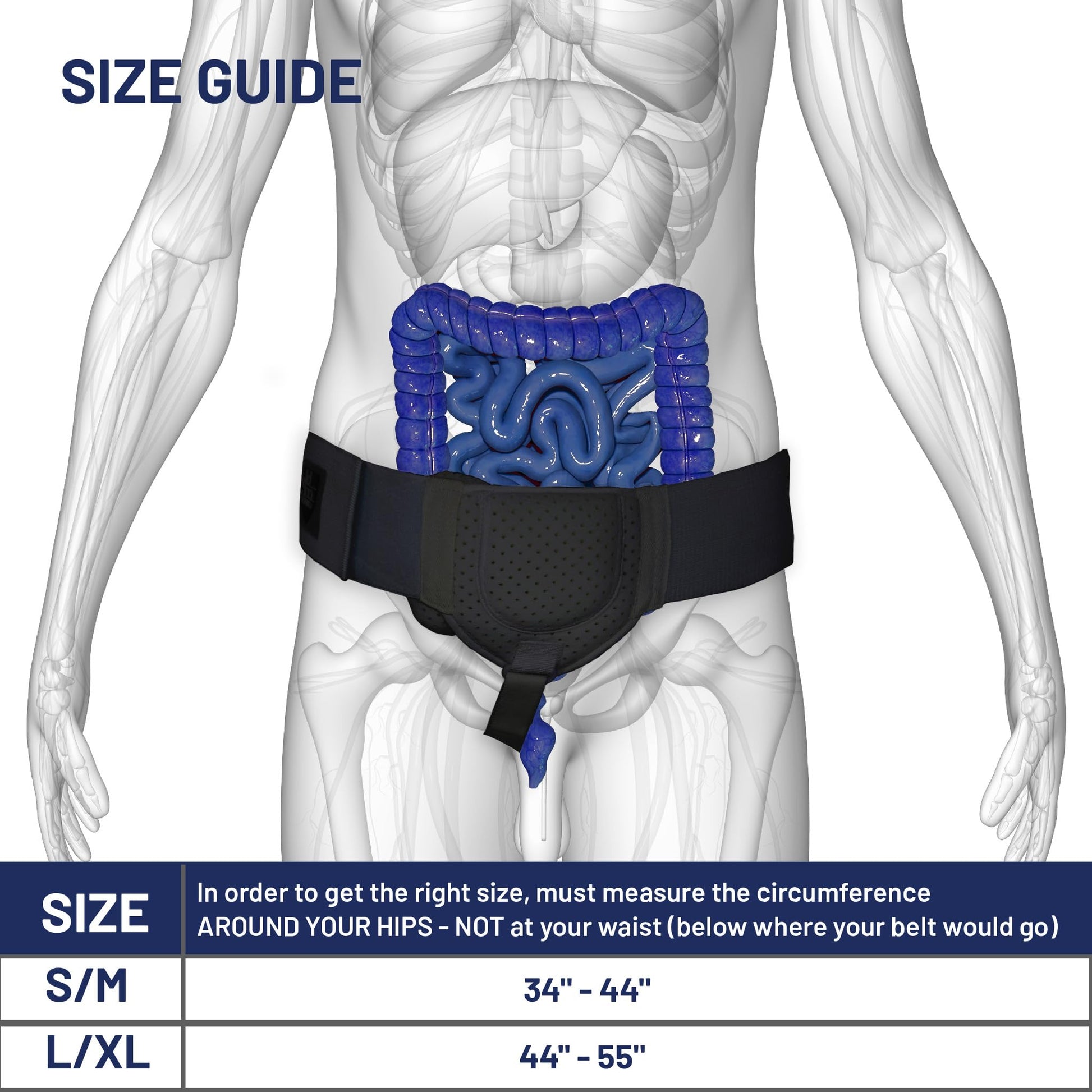 Everyday Medical Inguinal Hernia Support Belt for Men I Fits Left or Right Side I Post Surgery Men and Womens Hernia Support Truss for Inguinal, Groin Hernias I Adjustable Waist Strap I Black, S/M
