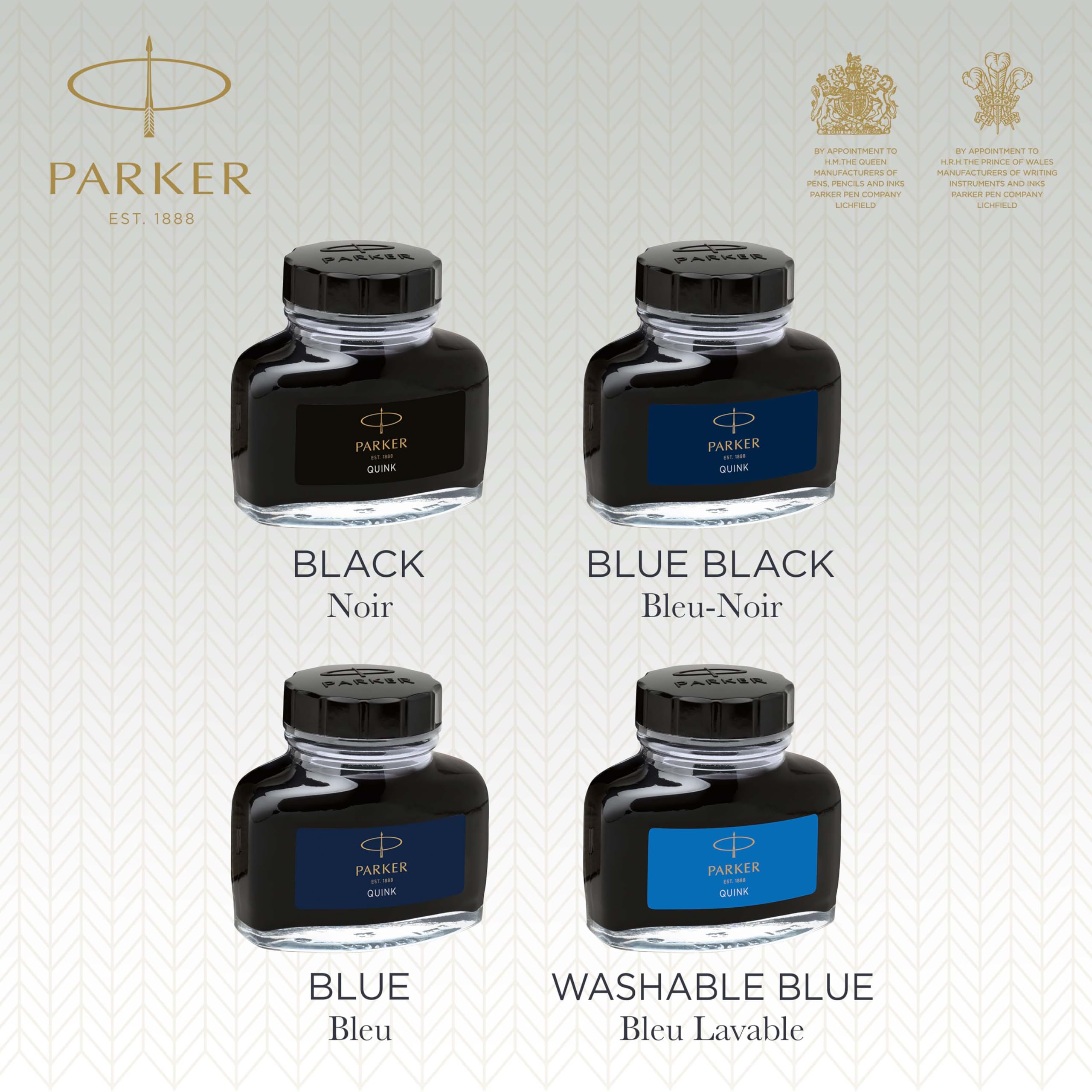 Parker Fountain Pen Ink Bottle, Black QUINK Ink, 57 ml Fountain Pen Refill