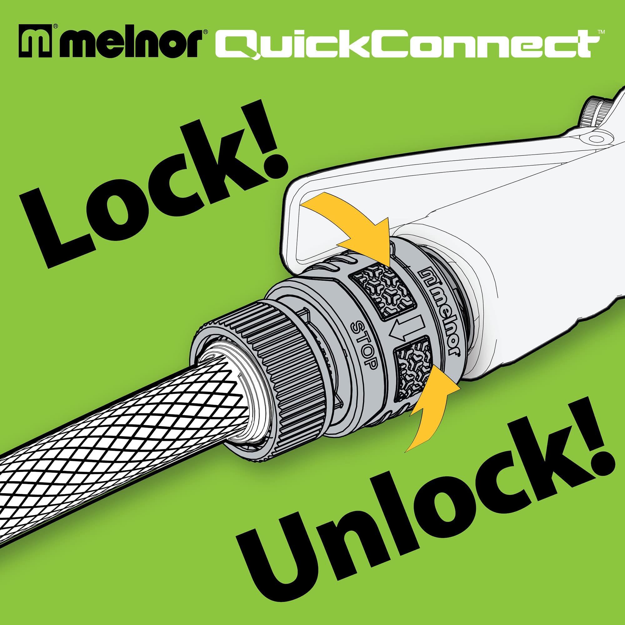 Melnor 65175AMZ 6 Piece Quick Connect Starter Set Connector Bundle, Product Adapter, Product End Connector, Black, Grey