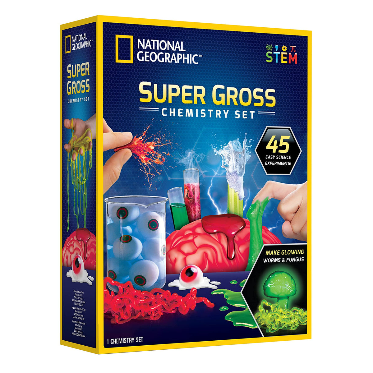 NATIONAL GEOGRAPHIC Gross Science Kit - 45 Gross Science Experiments- Dissect a Brain, Make Slime, Creepy STEM Project Gifts for Boys and Girls, Halloween Activities for Kids 8-12 ( Exclusive)