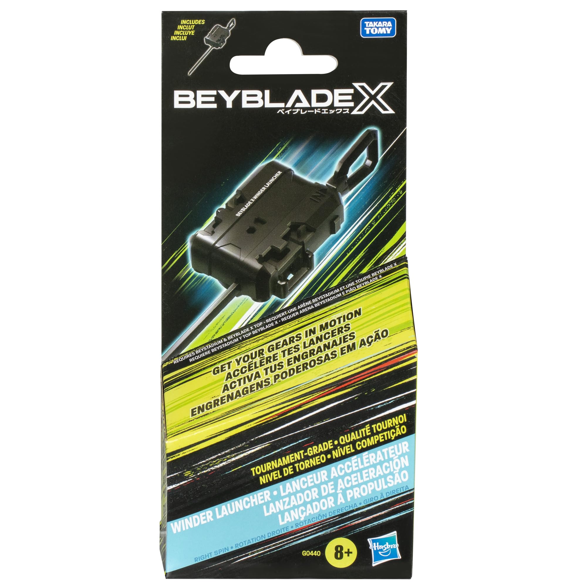 Beyblade X Official Winder Launcher for use with Beylade X Spinning Top Toys and Beystadium; Great Gift for 8 Year Old Boys and Girls