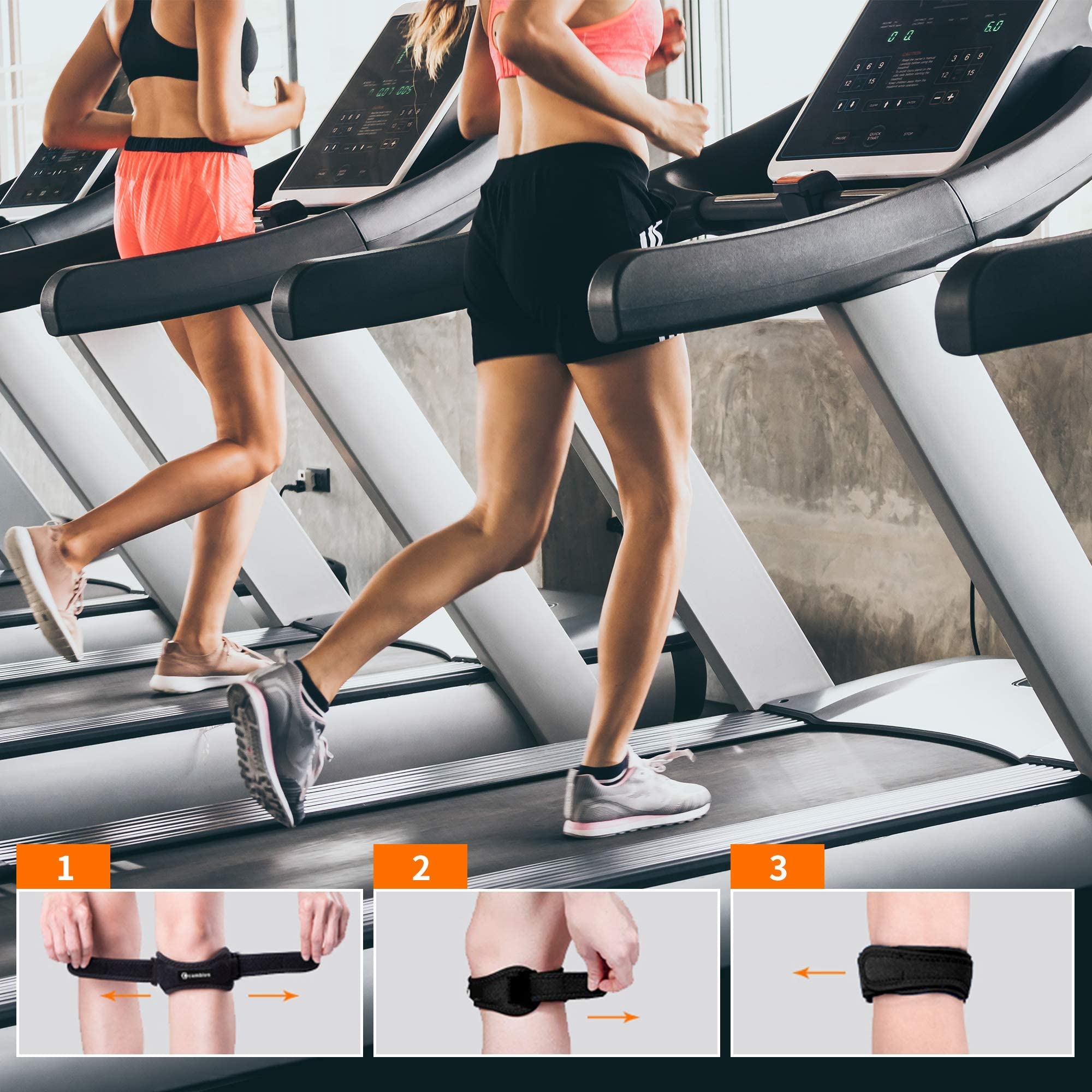 CAMBIVO Essential Series Knee Brace for Women and Men (2 Pack), Patella Tendon Support Straps for Knee Pain Relief, Running, Basketball, Hiking, Volleyball, Tennis, Squats (Black)