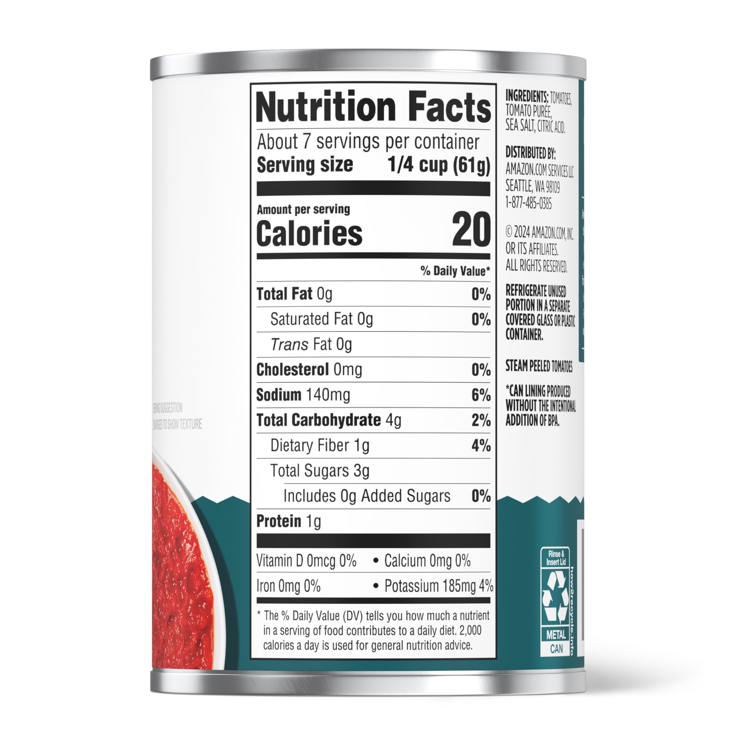 Amazon Grocery, Crushed Tomatoes in Purée, 15 Oz (Previously Amazon Fresh, Packaging May Vary)
