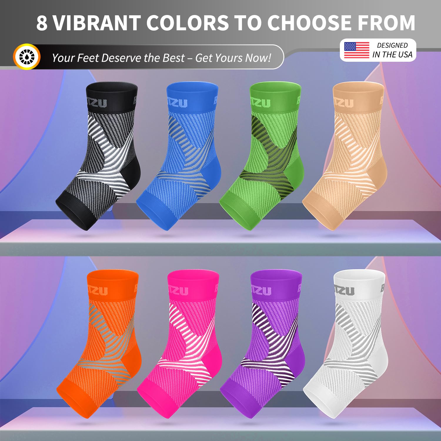 Compression Socks for Plantar Fasciitis, Achilles Tendonitis, Arthritis Relief, Ankle Brace Compression Sleeve with Foot Arch Support, Ankle Wrap for Women, Men, Swelling & Heel Pain Black L-XL