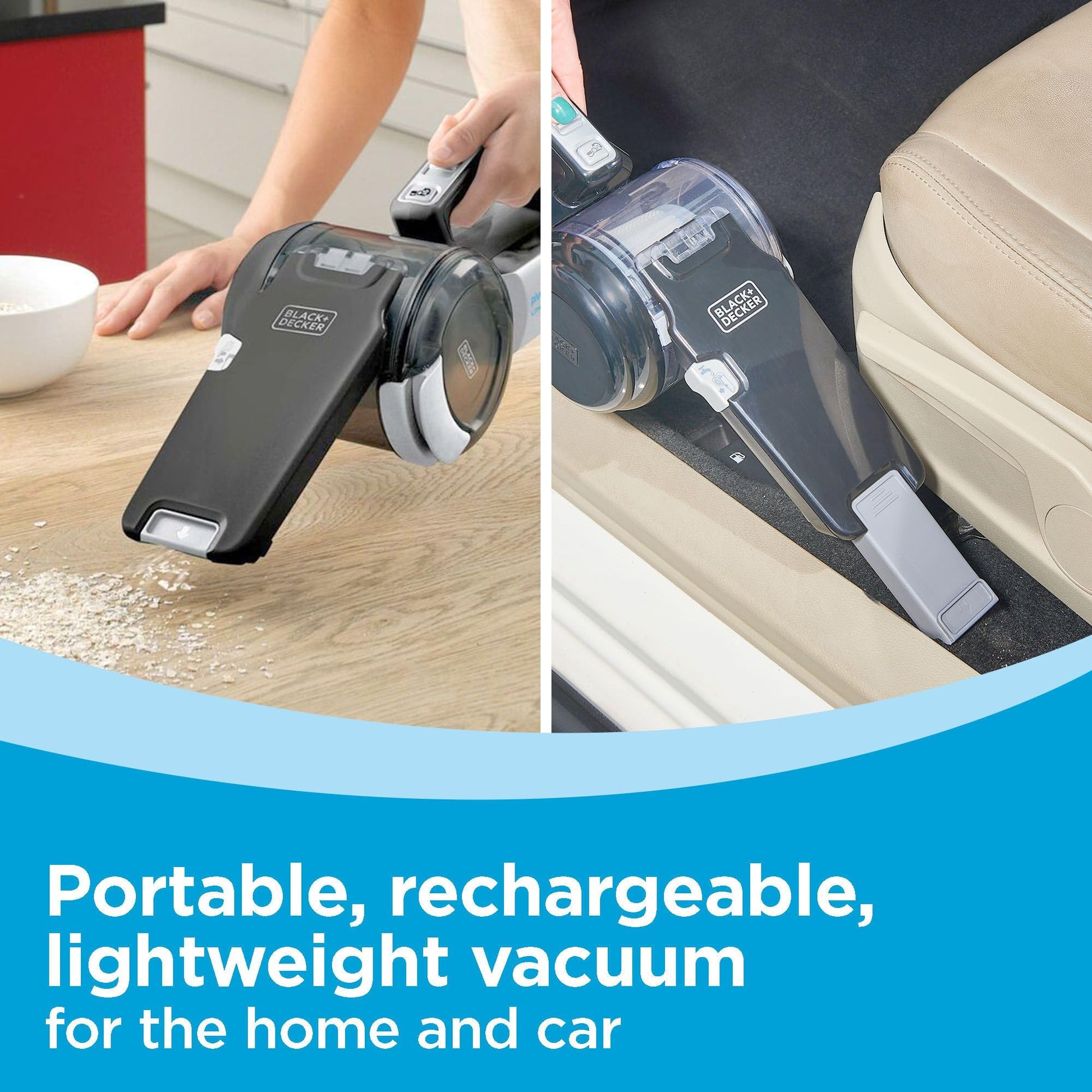 BLACK+DECKER dustbuster PIVOT VAC Handheld Vacuum Cordless, Hand Vacuum for Dorm, Car and Home, Portable with Crevice Tool and Pivot Nozzle (BDH2000PL)