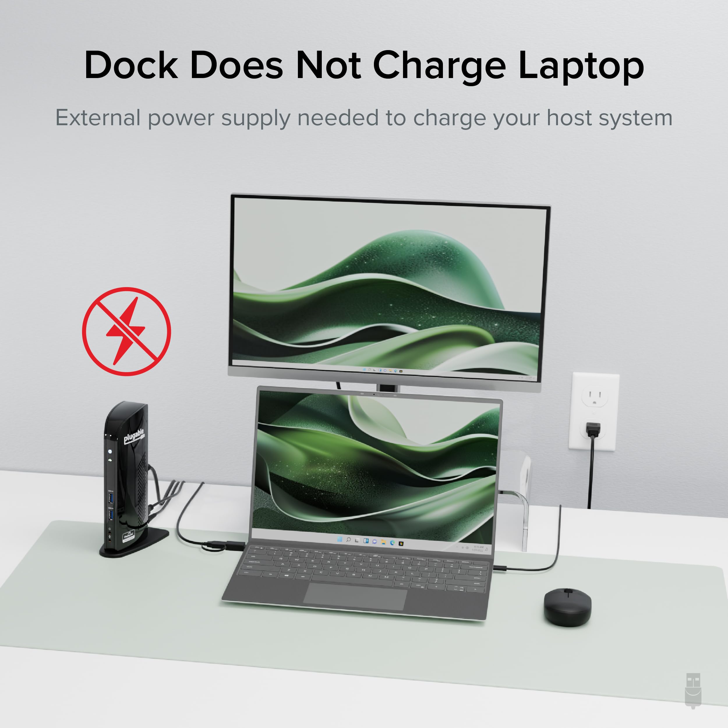 Plugable Universal Laptop Docking Station Dual HDMI Monitor for Windows and Mac (Driver Required), USB 3.0 or USB-C, 2X HDMI, Gigabit Ethernet, Audio, 6 USB Ports (UD-3900)