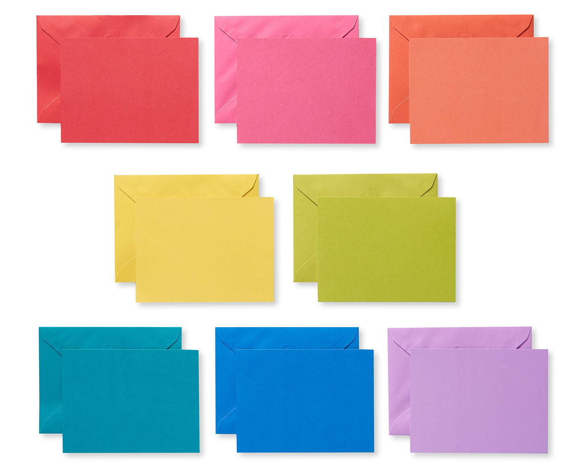 American Greetings Single Panel Blank Cards with Envelopes, Rainbow Colors (200-Count)