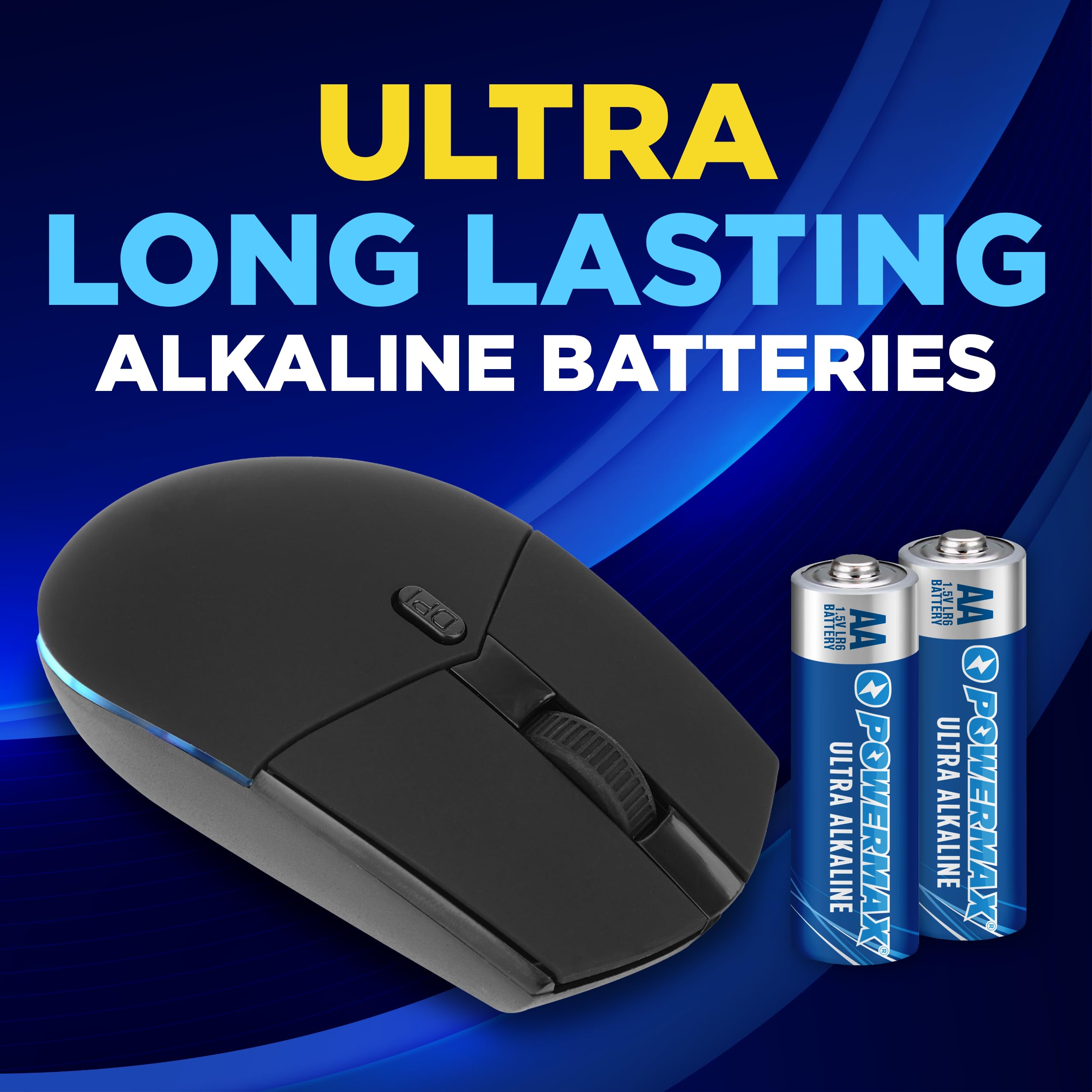 Powermax 24-Count Double AA Batteries, Ultra Long Lasting Alkaline Battery for Home and Office, 10-Year Shelf Life, Reclosable Packaging