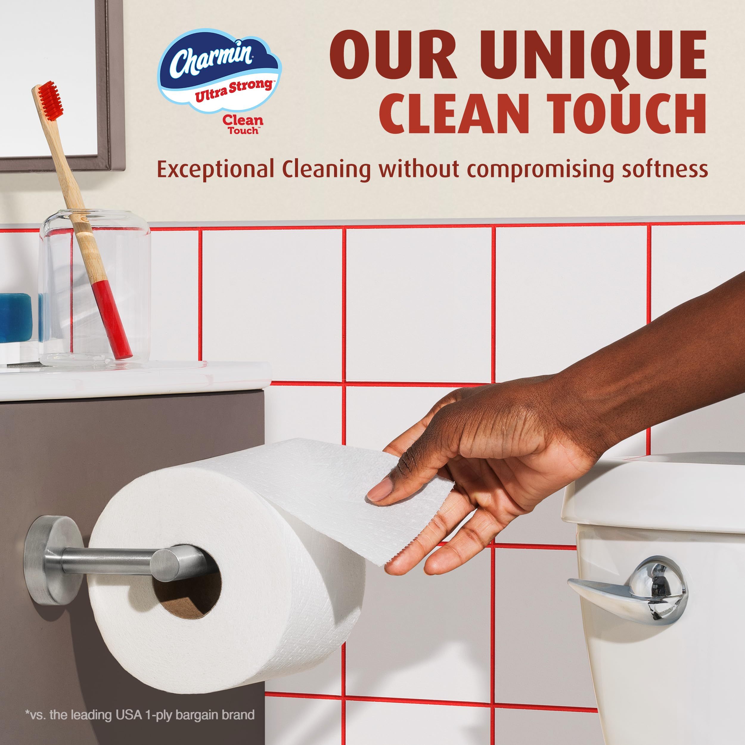Charmin Ultra Strong Clean Touch Toilet Paper, 24 Family Mega Rolls = 120 Regular Rolls