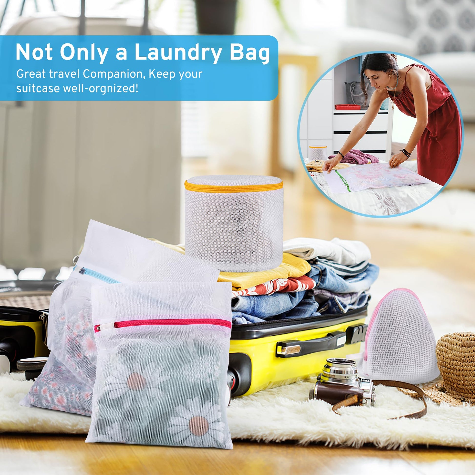 Ultimate 7 Pack 6 Size Mesh Laundry Bags Set for Delicates with AUTO-Lock Zipper, Lingerie Bags for Washing Delicates, Laundry Bags Mesh Wash Bags, Delicates Laundry Bag for Jeans,Blouse,Stocking,Bra