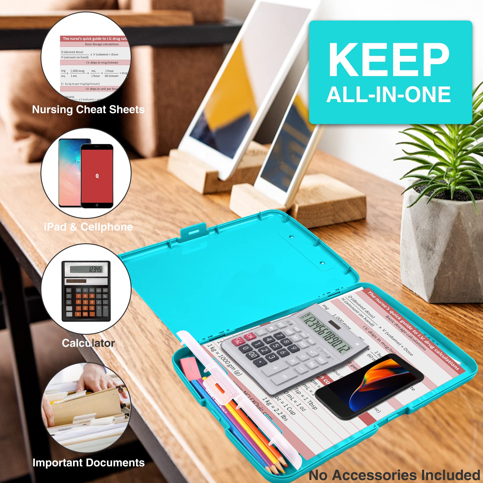 Sooez Clipboards with Storage, High Capacity Clip Boards 8.5x11 with Storage, Heavy Duty Nursing Clipboard Folder, Plastic Clipboard with Pen Holder for Women Teachers Work, School & Office Supplies