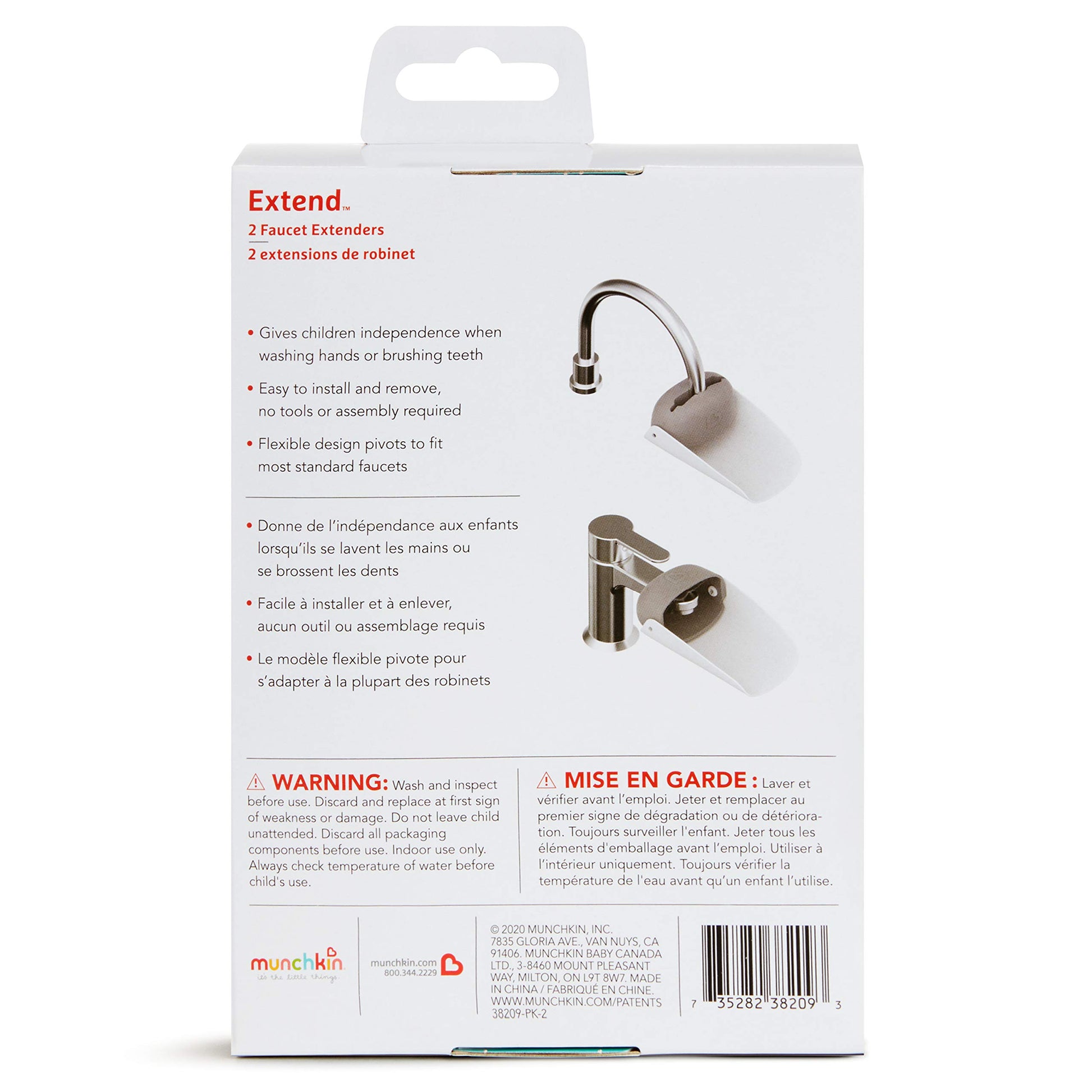 Munchkin® Extend™ Faucet Extender, 2 Count (Pack of 1)