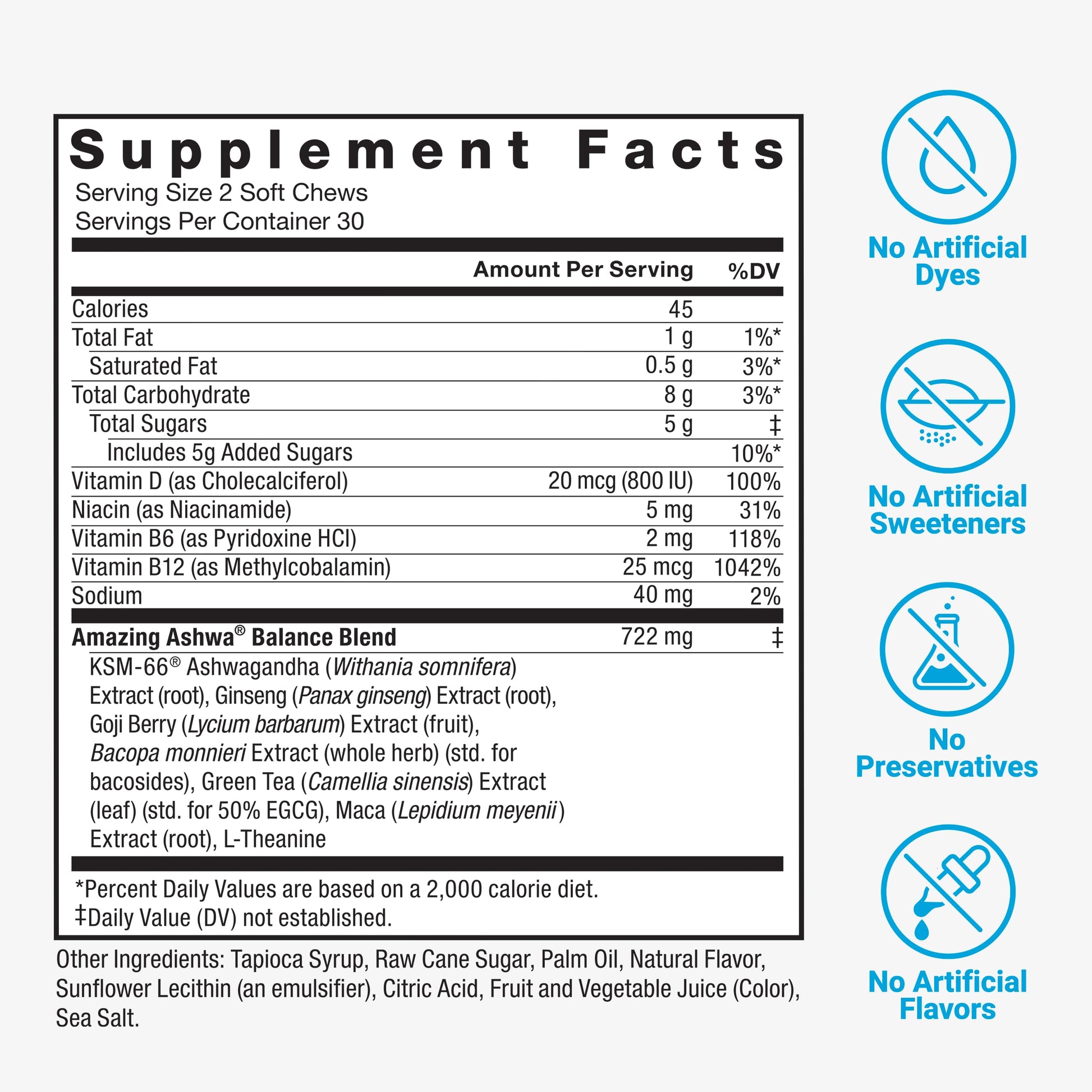 Force Factor Amazing Ashwa for Stress Relief, Memory, Focus, and Immune Support Health, Ashwaganda Supplement with KSM-66 Ashwagandha for Stress, 60 Soft Chews