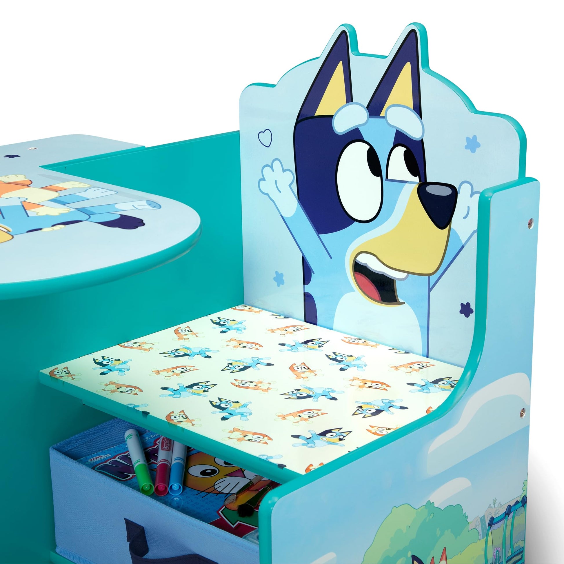 Delta Children Bluey Chair Desk with Storage Bin - Greenguard Gold Certified, Blue