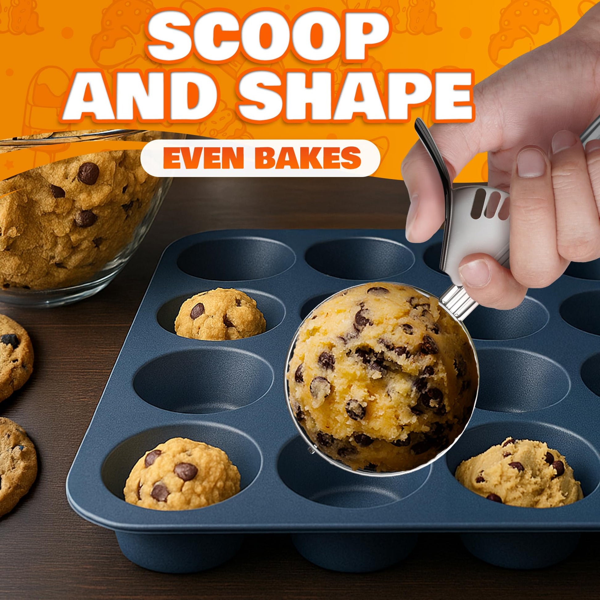 4 oz Ice Cream Scoop with Trigger Release #8 – Stainless Steel Versatile Tool for Baking, Cookies and Desserts Spoons, Easy-to-Clean, Dishwasher-Safe, Ergonomic Design for Precise Culinary Portions