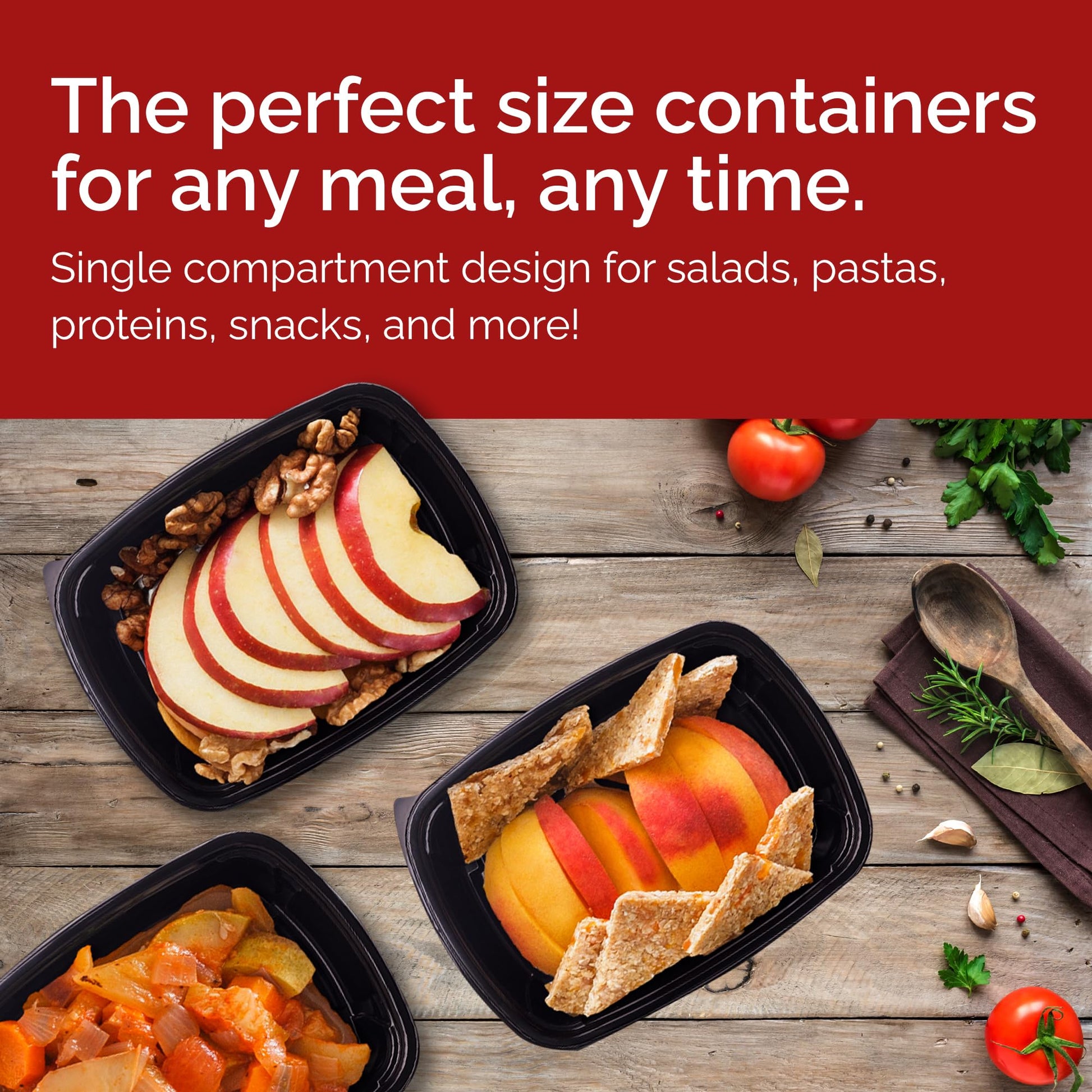 Reli. Meal Prep Containers (50 Pack, 32 oz.) | 1 Compartment Food Containers with Lids | Microwavable Freezer Dishwasher Safe - Bento Box