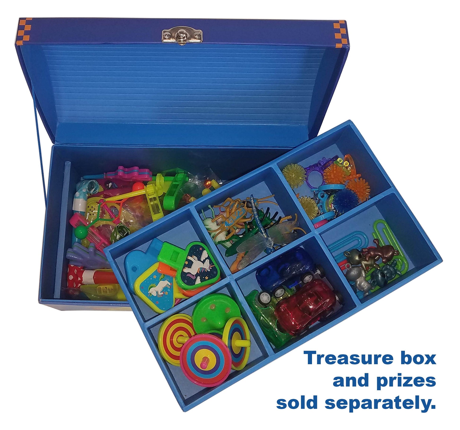 My Tiny Treasures Box Company Treasure Chest Box Desktop Size 10"x6"x6" for Teachers and Classroom Toy Prizes Awards for Star Students