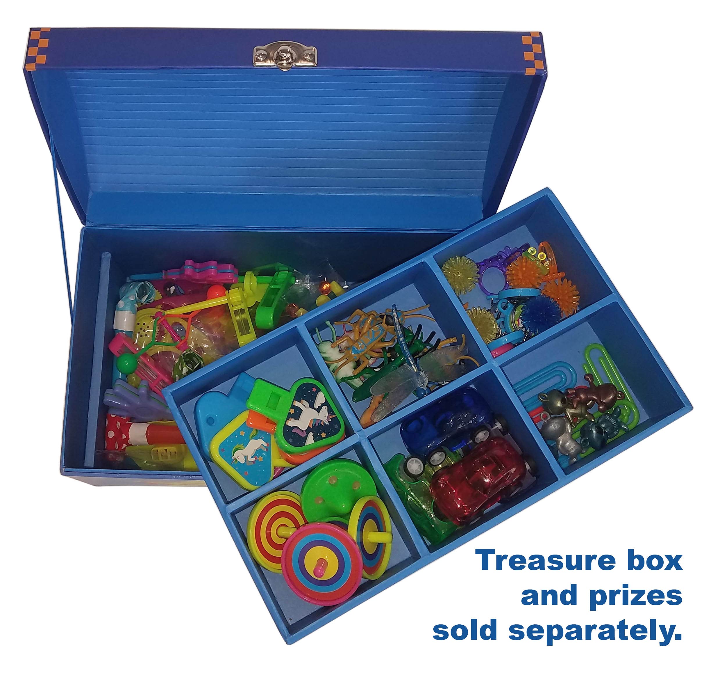 My Tiny Treasures Box Company Treasure Chest Box Desktop Size 10"x6"x6" for Teachers and Classroom Toy Prizes Awards for Star Students