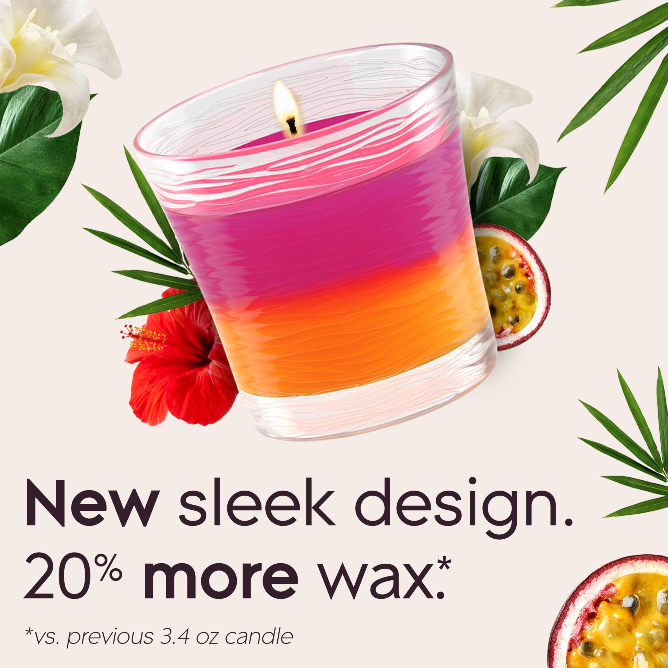 Glade 1-Wick Scented Candle Jar, 2in1 Hawaiian Breeze & Vanilla Passion Fruit, Air Freshener Infused with Essential Oils, 4.08 Oz, 2 Count