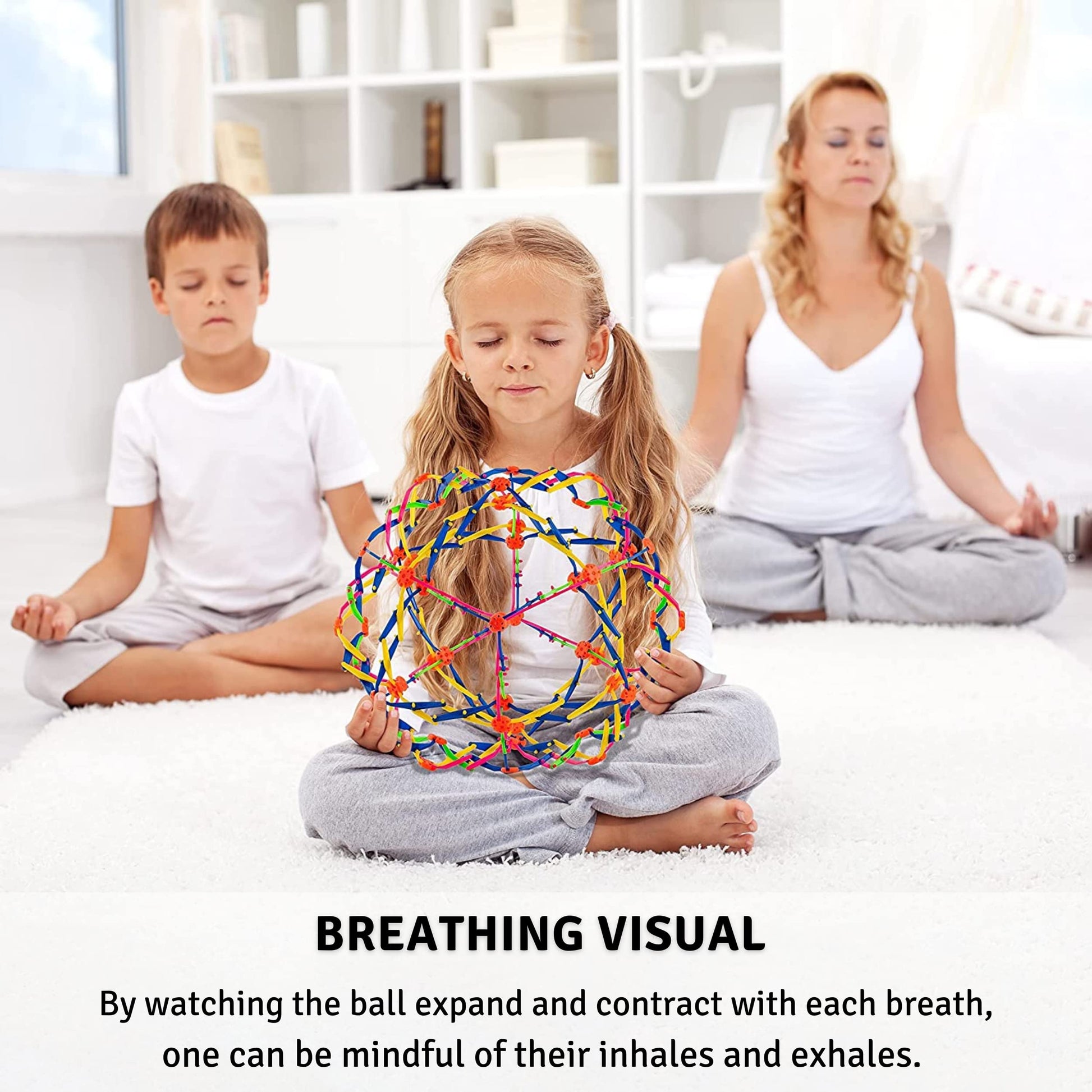 4E's Novelty y Expandable Breathing Ball Sphere - Breathing Visual, Fidget Toys Expands from 6 to 12" Expanding Sphere for Kids & Adult