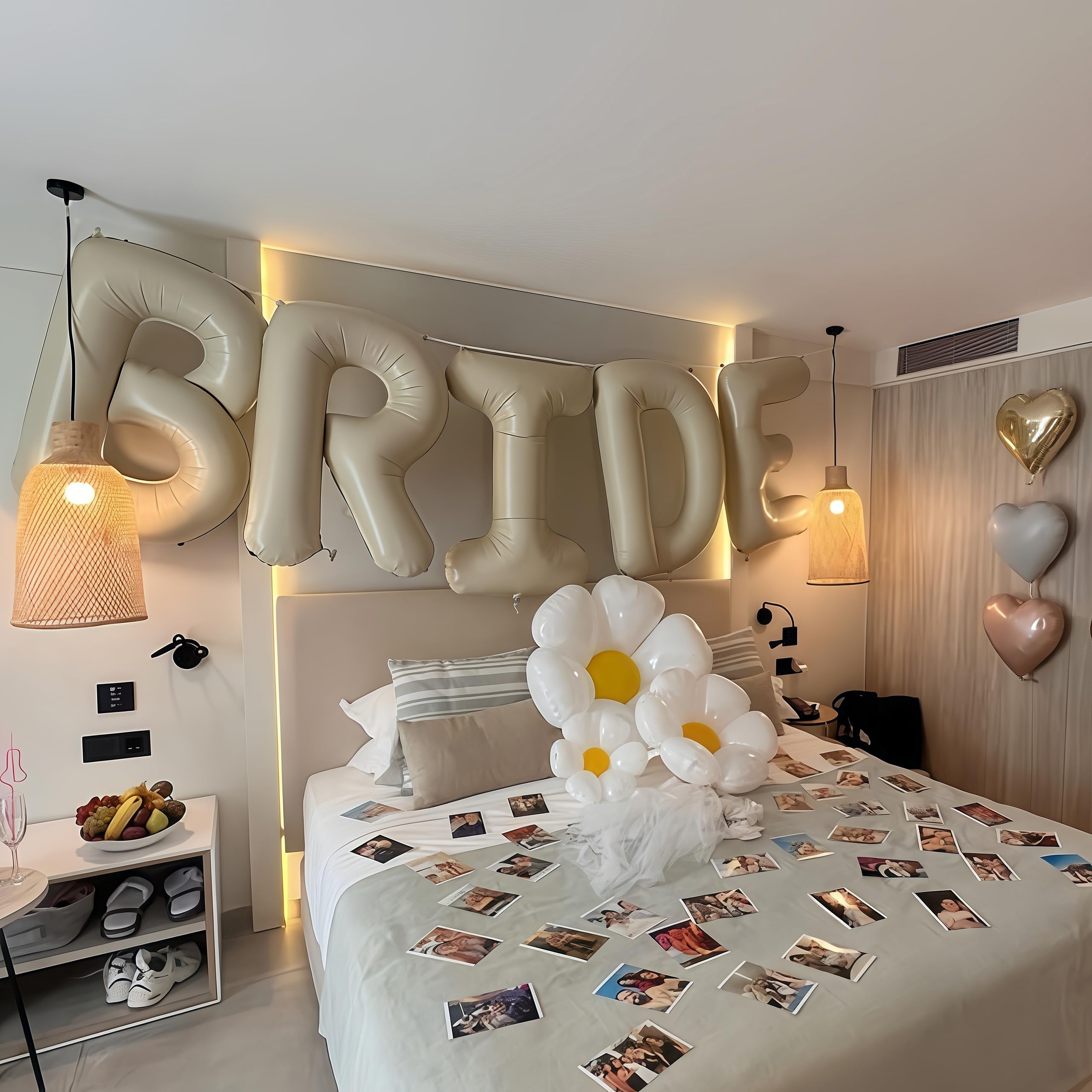 40 Inch Beige BRIDE Balloons Bachelorette for Bridal Shower, Cream White Sand Bride Mylar Foil Banner Letter Sign, Bridal Balloon Banner for Wedding Engagement Bride To Be Party Favors Decorations