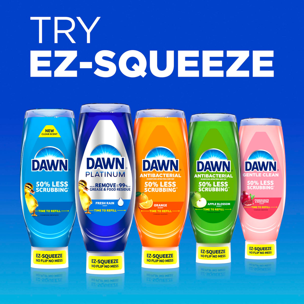 Dawn Antibacterial 50% less scrubbing Apple Blossom scent, 22 Fl Oz