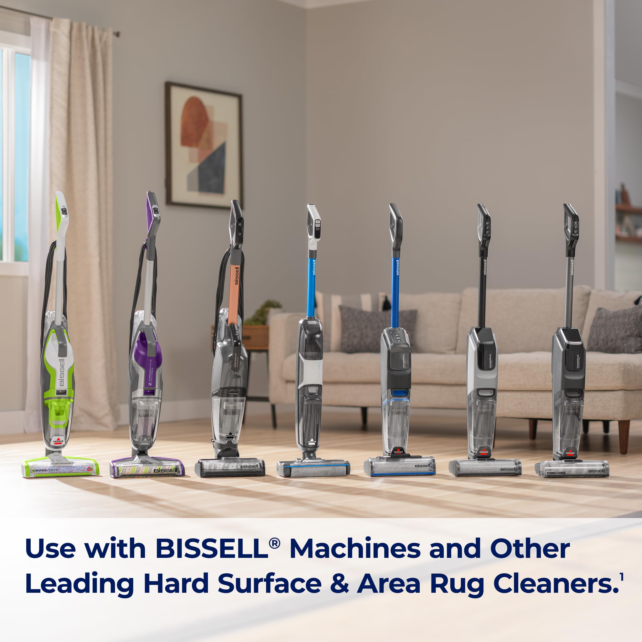 Bissell MultiSurface Floor Cleaning Formula-Crosswave and Spinwave, 17891, 64oz, Removes Everyday Dirt and Grime, Safe on Sealed Hard Floors, Tile, Laminate, Area Rugs, Spring Breeze