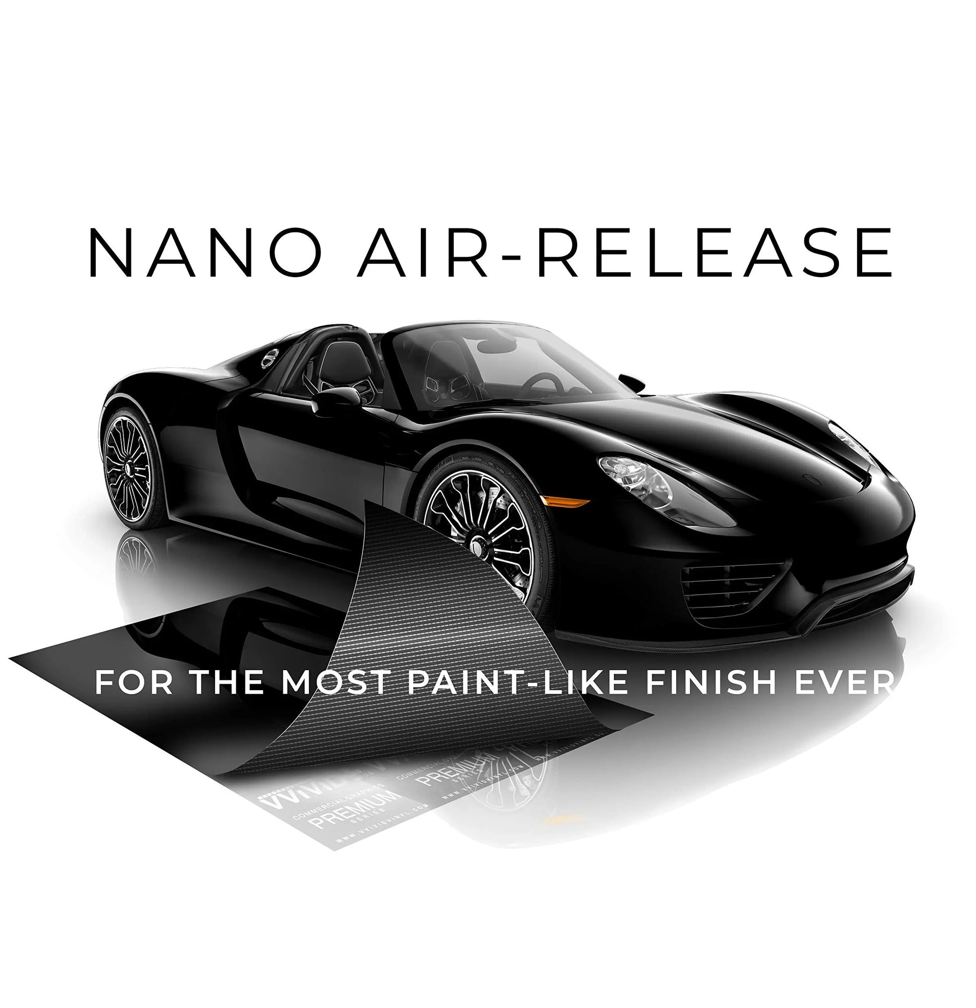 VViViD+ Ultra Gloss Premium Vinyl Car Wrap Film (1ft x 5ft, Gloss Piano Black)