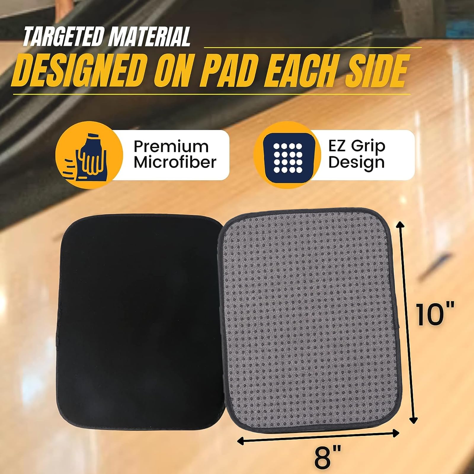 TonGass (3-Pack Microfiber Bowling Ball Towel 10 Inches x 8 Inches Premium Quality Bowling Ball Shammy Pad with Easy-Grip Dots