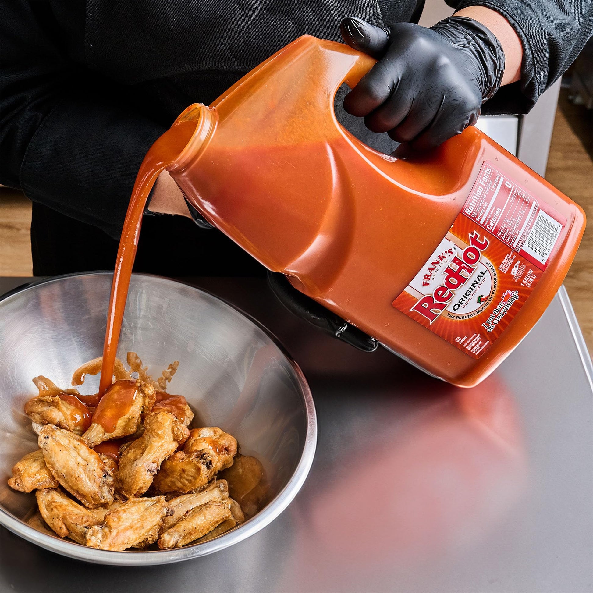 Franks RedHot Original Cayenne Pepper Hot Sauce, 1 gal - One Gallon Bulk Container of Cayenne Pepper Hot Sauce to Add Flavorful Heat to Entrees, Sides, Snacks, and More