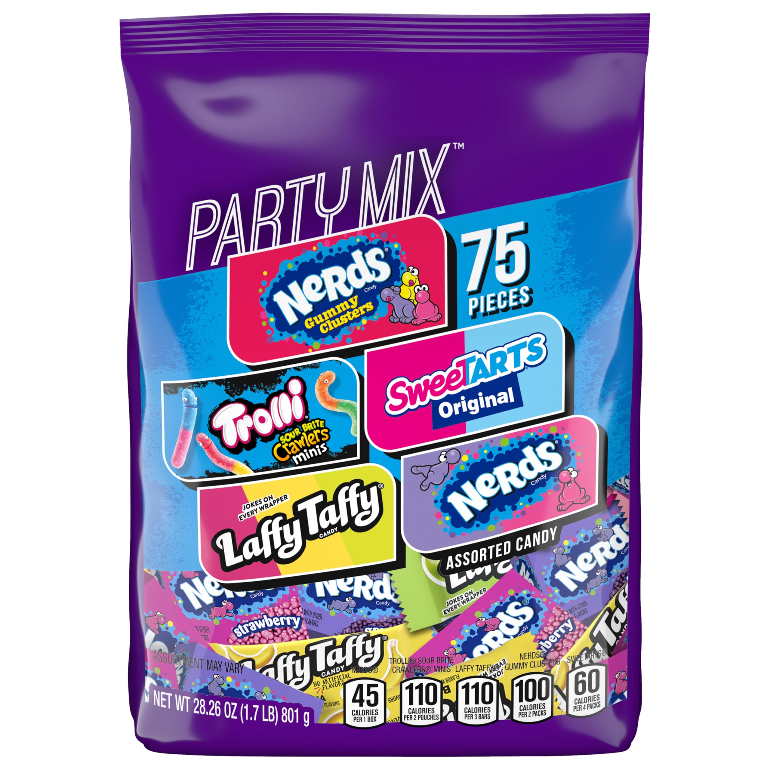SweeTARTS Variety Party Mix, einzeln verpackte Süßigkeiten, 810 g (75 Stück)