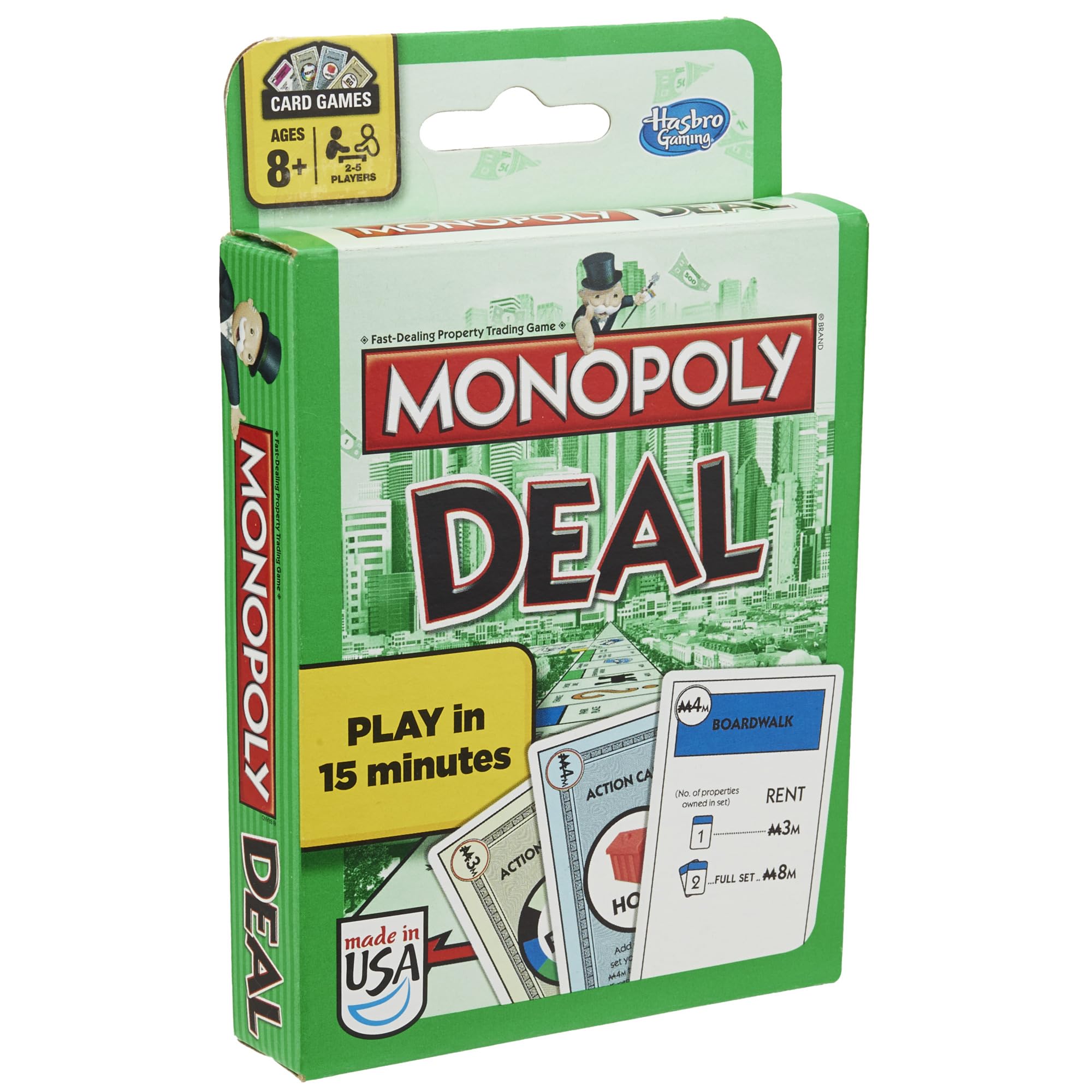 Monopoly Deal Card Game, Quick-Playing Family Game, 2-5 Players, Fun Summer Activities, Vacation Travel Essentials, Ages 8+