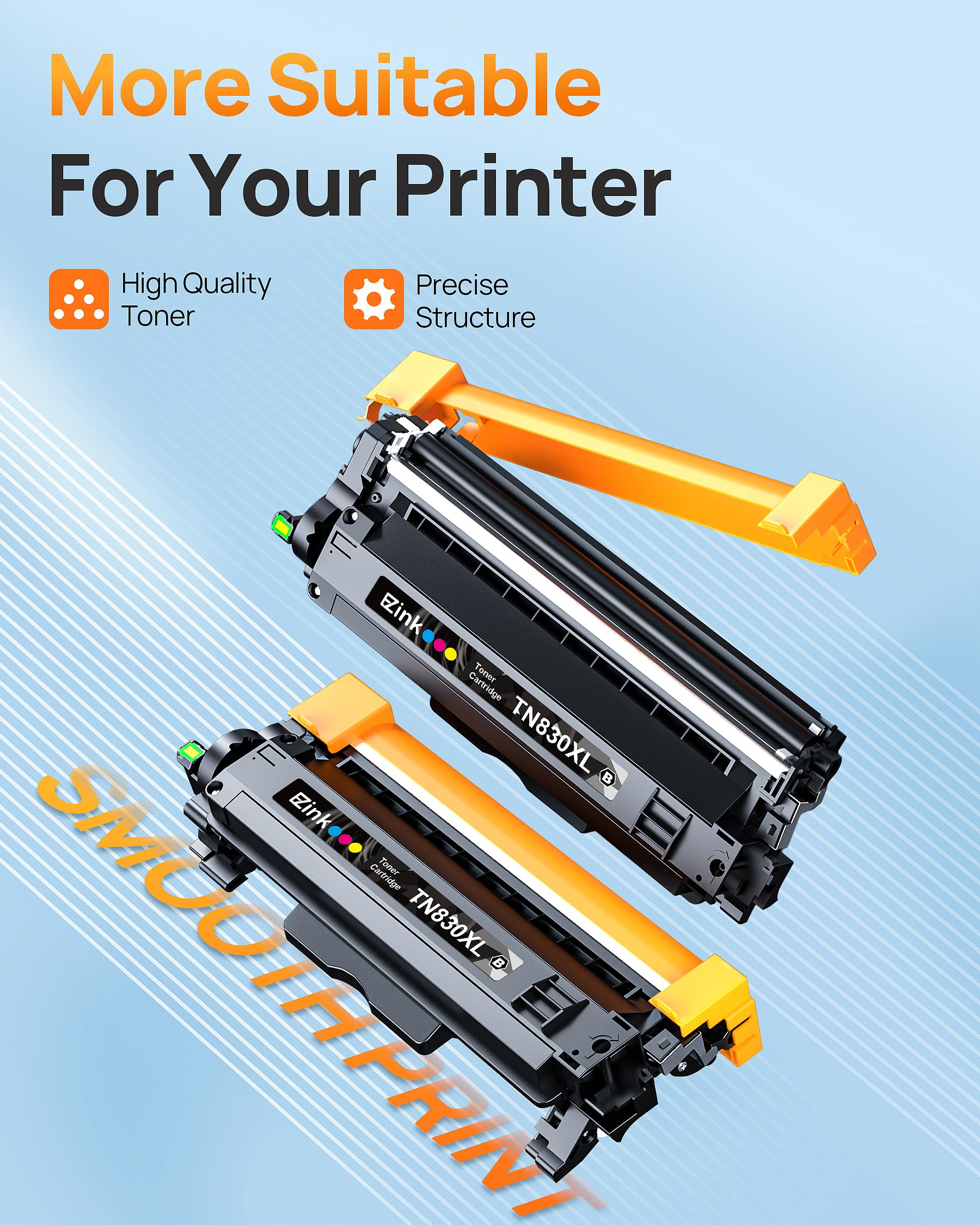E-Z Ink Compatible Toner Cartridge Replacement for Brother TN830XL TN 830 TN830 Toner Cartridges for HL-L2460DW DCP-L2640DW HL-L2480DW HL-L2400D HL-L2405W MFC-L2820DW Printer (4 Black)