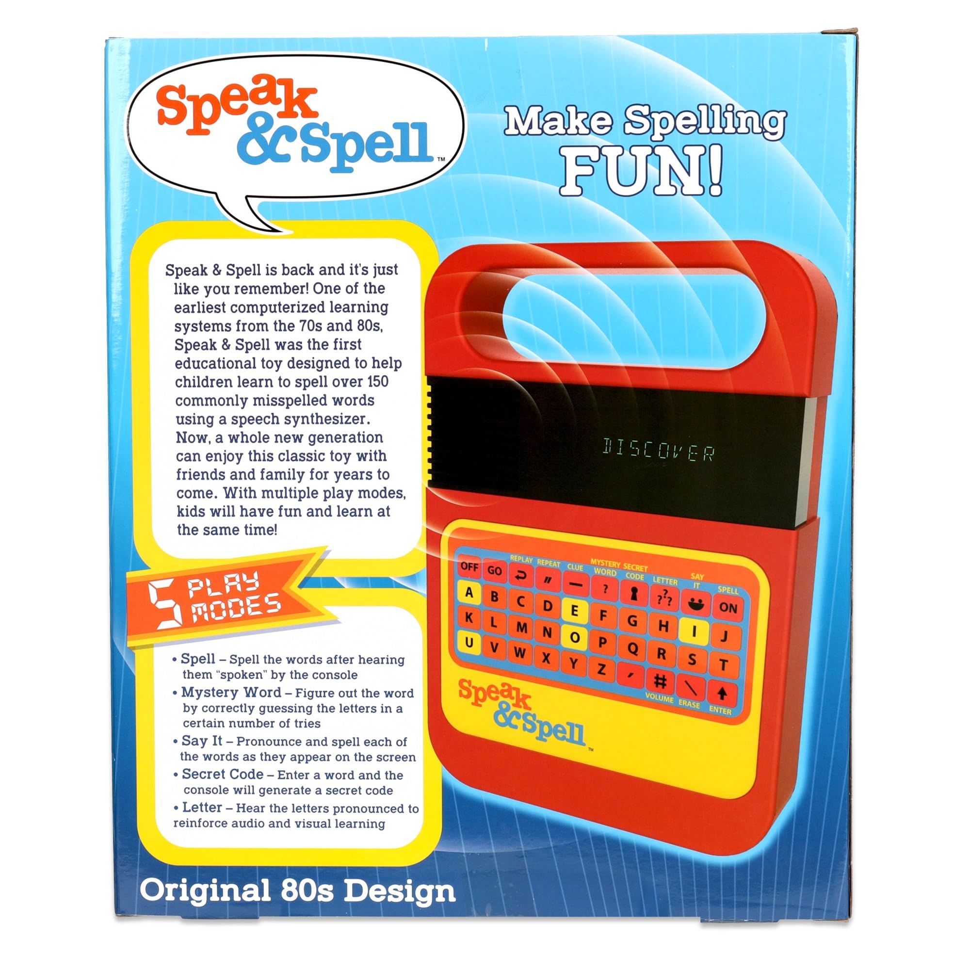 Speak & Spell Electronic Game - Educational Learning Toy, Spelling Games, 80s Retro Handheld Arcade, Autism Toys, Activity for Boys, Girls, Toddler, Ages 7+