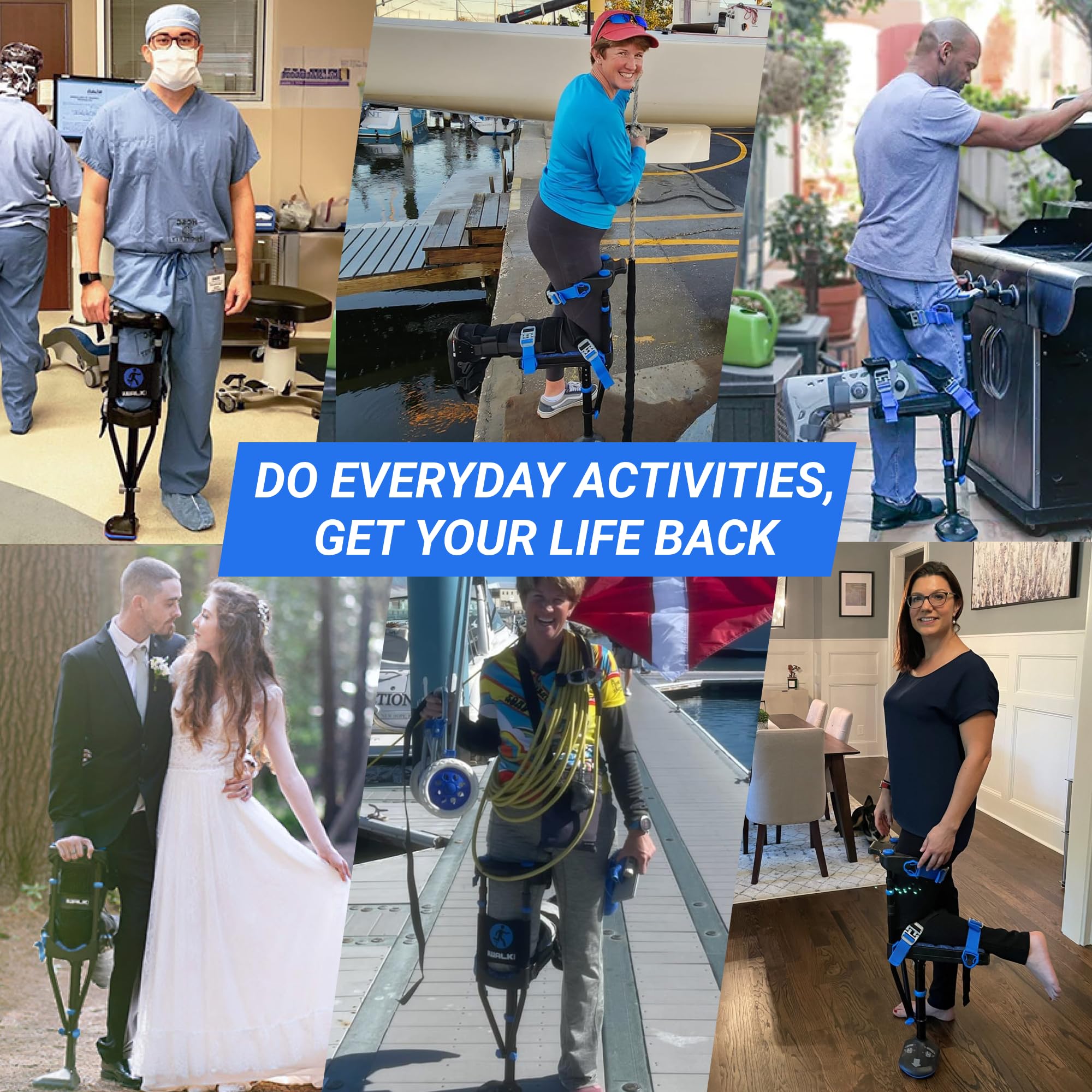 iWALK3.0 – The Original Hands Free Knee Crutch - Alternative to Crutches and Knee Scooters - iWALK Replaces Crutches for Adults - Peg Leg Crutch For Lower Leg Injuries - See All Qualifications for Use
