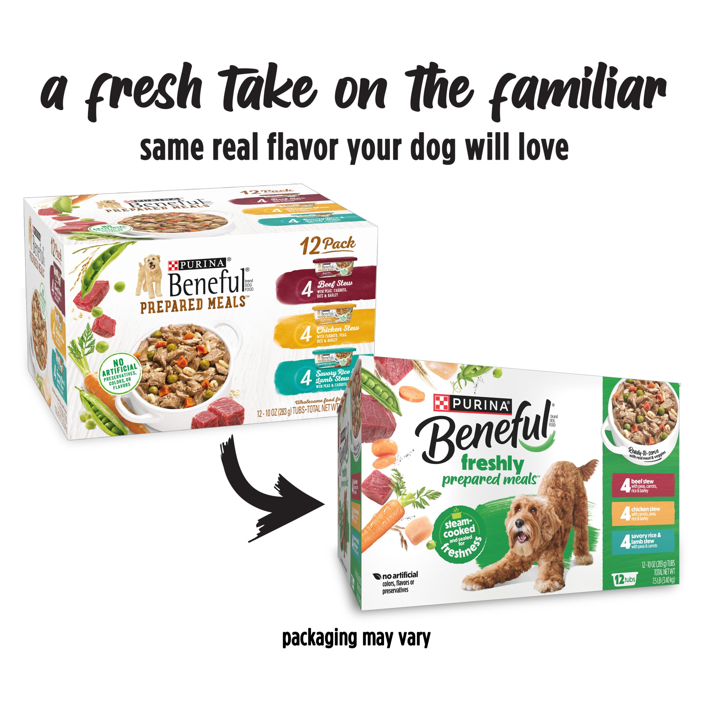 Purina Beneful Gravy Wet Dog Food Variety Pack, Prepared Meals Stew - (12) 10 oz. Tubs