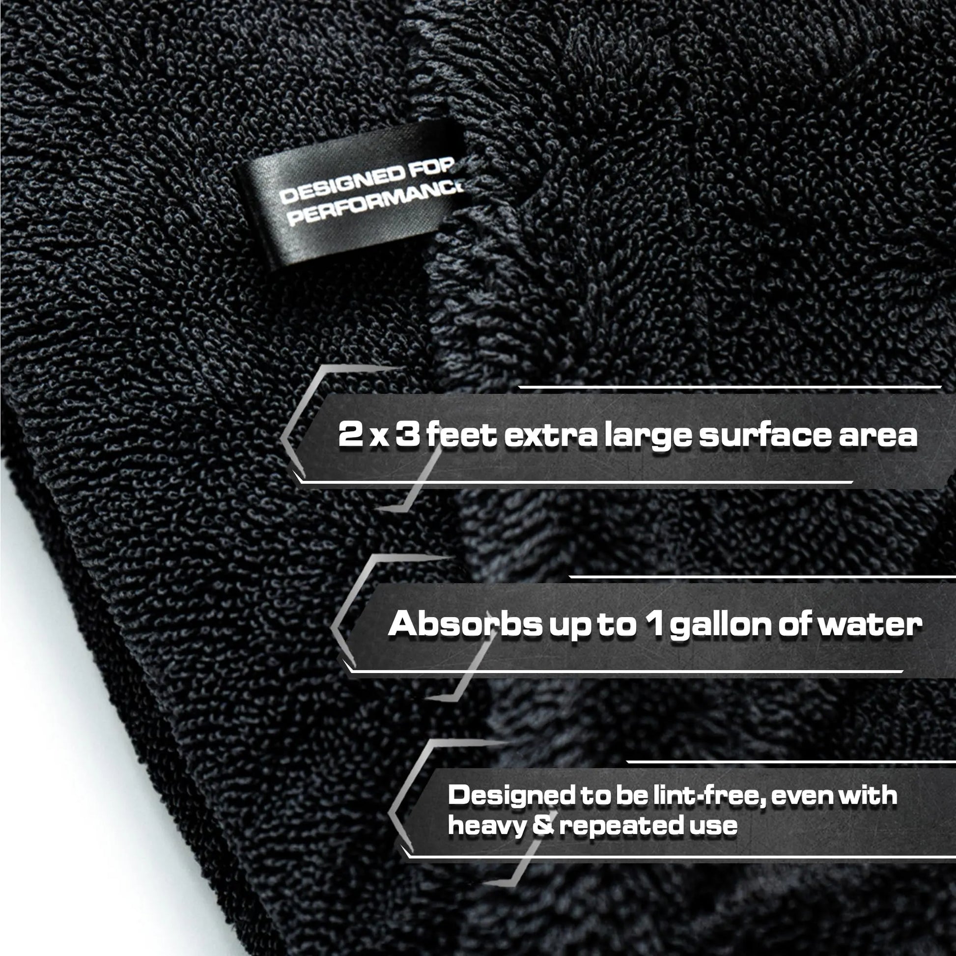 Blackline 24"x36" Twisted-Loop Drying Towel, 1300GSM, Streak Free, Lint Free, Reusable - Car Accessories, Bath Towels, Microfiber Cleaning Cloth - One Pass is All You Need