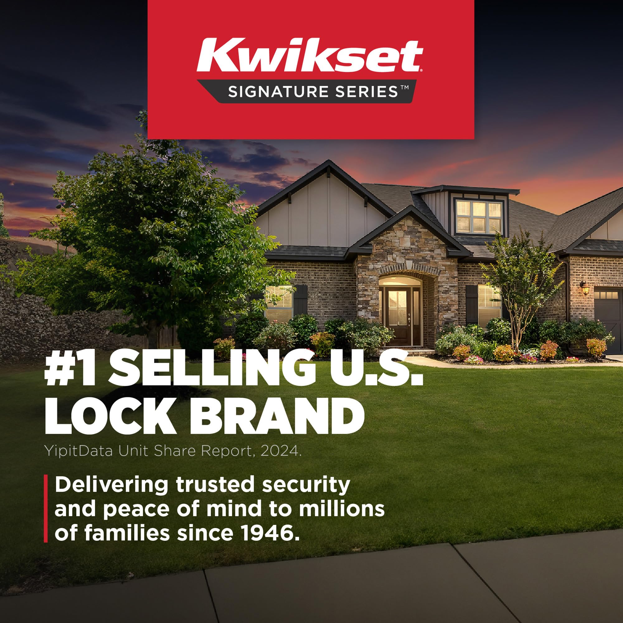 Kwikset Pismo Interior Privacy Door Knob with Lock, Door Handle For Bathroom and Bedroom, Matte Black Keyless Turn Lock Doorknob, with Microban Protection