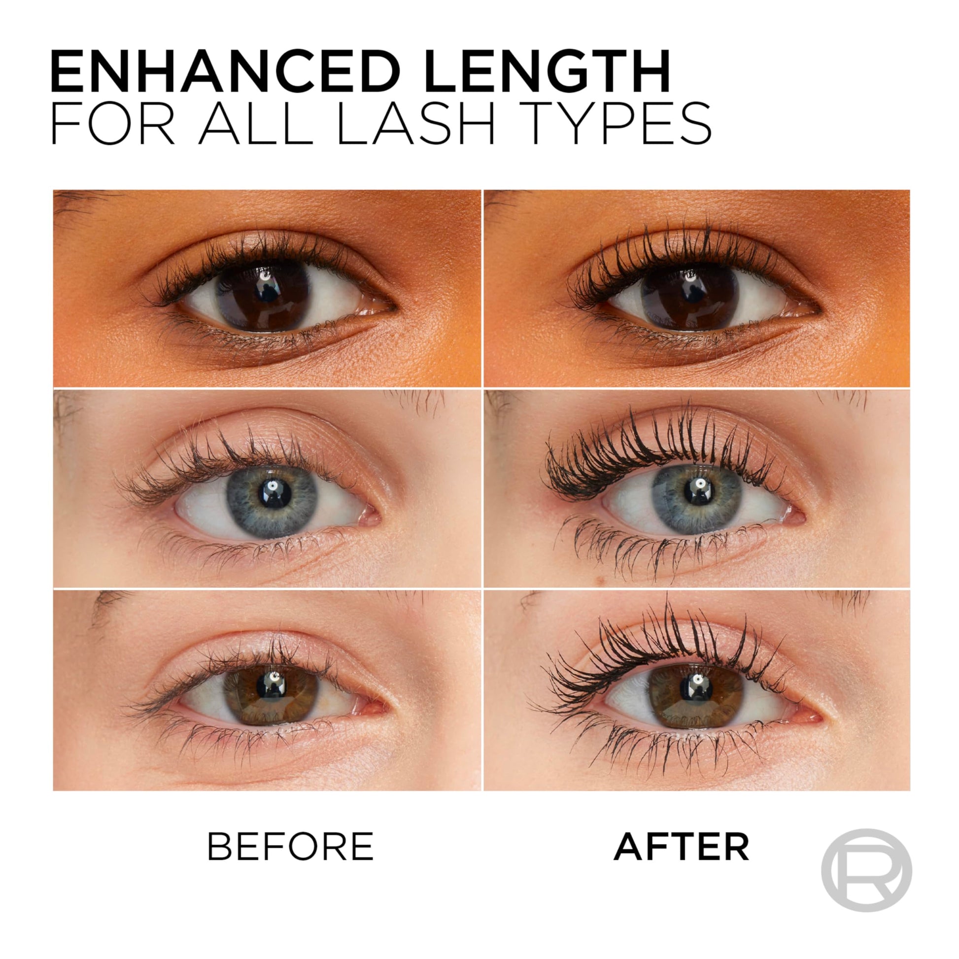 L'Oreal Paris Makeup Telescopic Original Lengthening, Lash Separating Mascara with Dual Precision Brush, Washable, Blackest Black, 0.27 Fl Oz., 1 Count