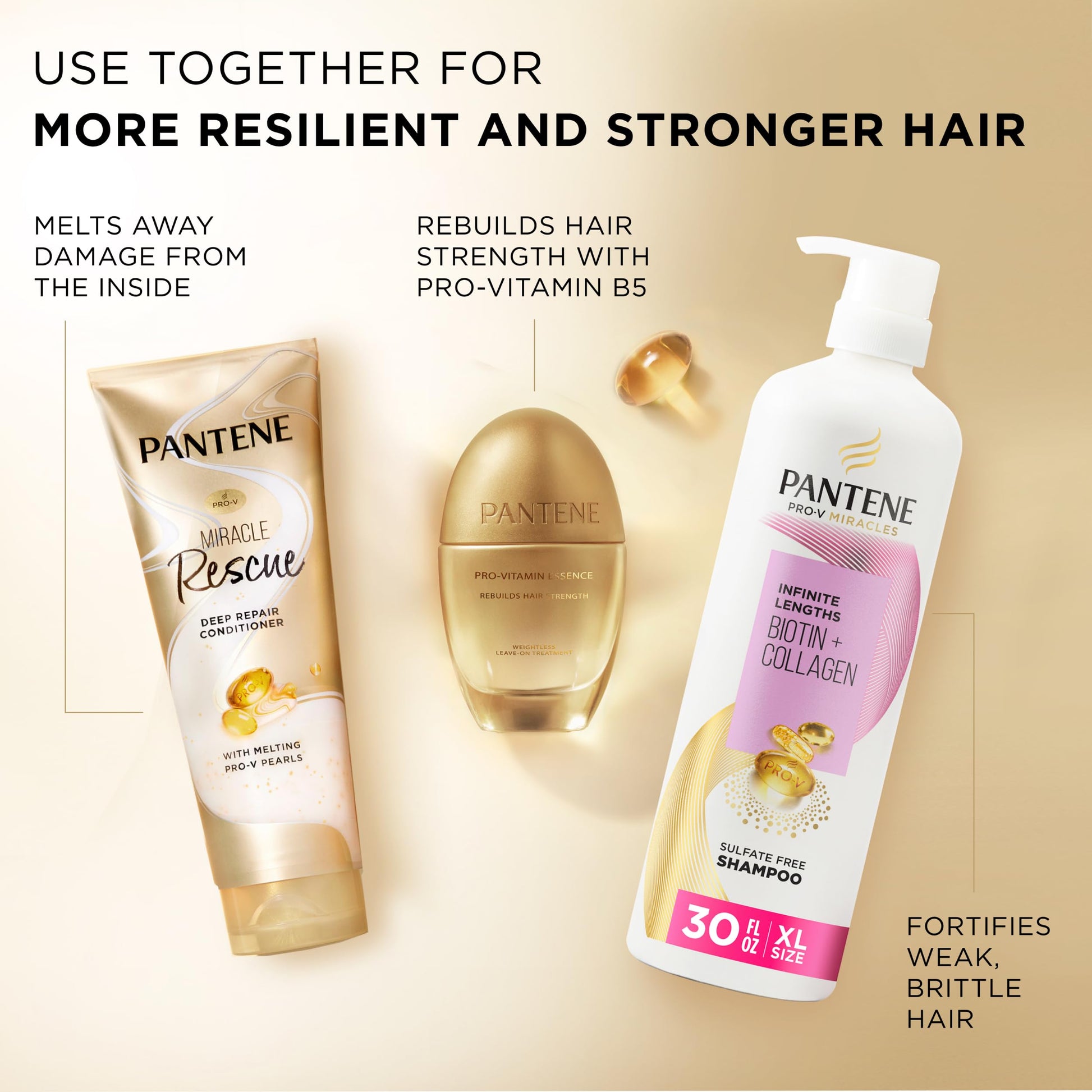Pantene Miracle Rescue Deep Conditioner with Melting Pro-V Pearls - For Dry, Damaged, or Color-Treated Hair - Intense Moisture & Repair - 8.0 Oz