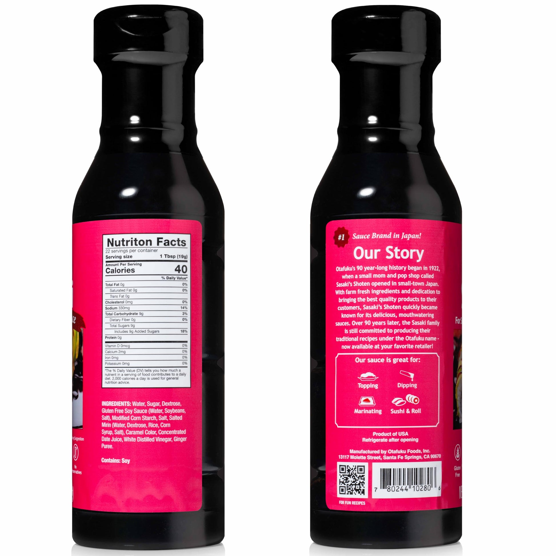 Otafuku Sushi Eel Sauce for Sushi Rolls, Japanese Unagi Sauce Gluten Free, 15 Oz