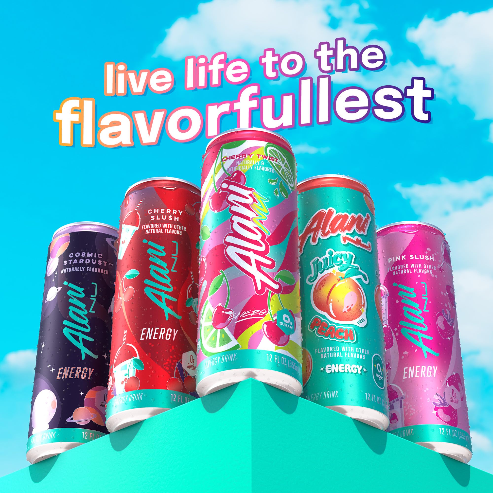 Alani Nu VARIETY PACK (CHERRY SLUSH, JUICY PEACH, ORANGE KISS), Low Calorie Energy Drinks, 100mg Caffeine, Biotin, B Vitamins, Zero Sugar, 10 Calories or Less, 8 Fl Oz Cans, 12 Pack