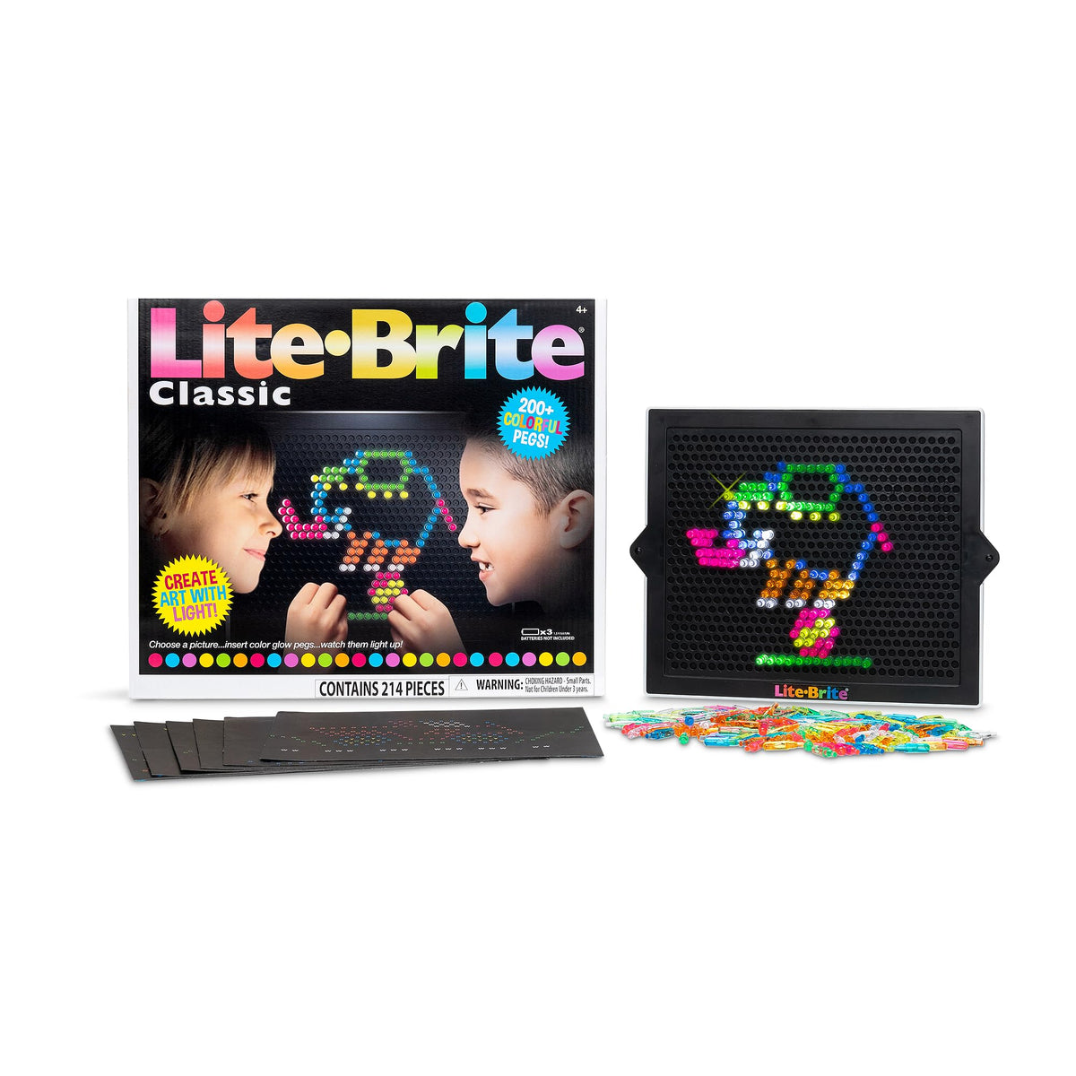 Lite Brite Classic, Beliebtes Retro-Spielzeug – Kunst mit Licht schaffen, MINT, Pädagogisches Lernen, Feiertage, Geburtstag, Geschenk, Jungen, Kinder, Kleinkinder, Mädchen ab 4 Jahren