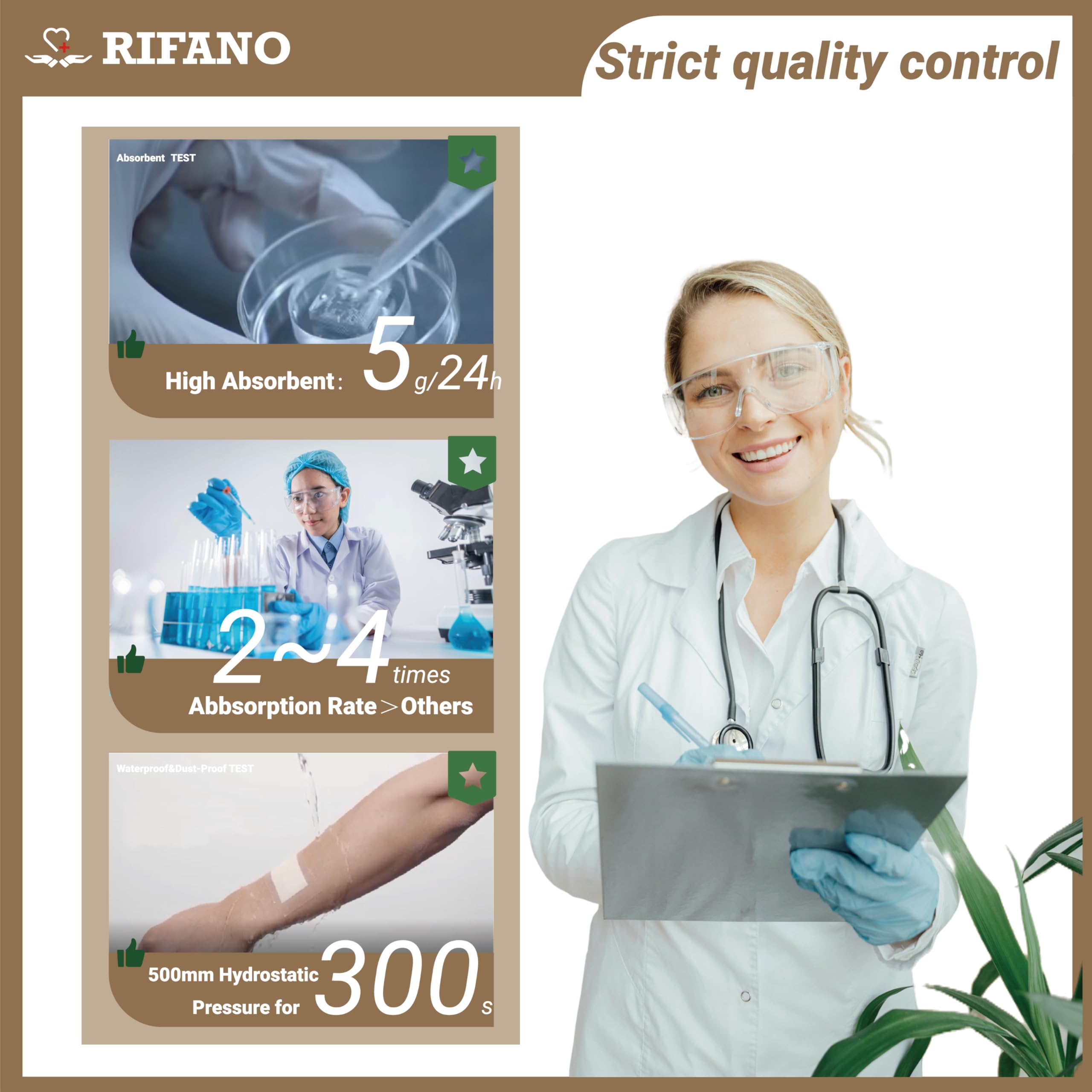 RIFANO Medical Hydrocolloid Tape Roll, Cut-to-Size, 2in*12ft, 11.8mil/ 0.3mm Thickness, Extra Large Hydrocolloid Patch Bandages with Self-Adhesive, Ultra Absorbent, Flexible & Waterproof