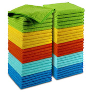 AIDEA Microfiber Cleaning Cloth, 50PK, Microfiber Towels for Cars, Premium Wash Cloths, Dusting Cloth Cleaning Rags, Absorbent Towels for SUVs, House, Kitchen, Window, Cleaning Supplies12×12"